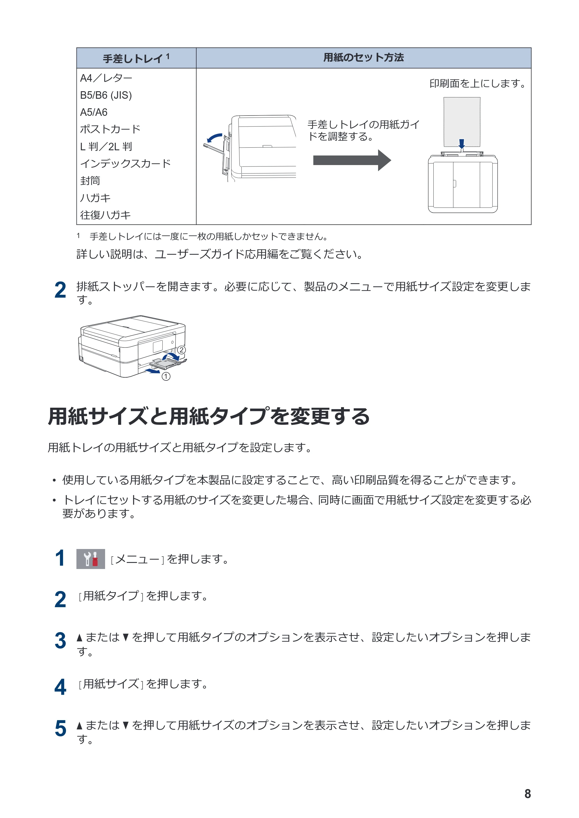 ブラザー DCP-J587N / DCP-J987N かんたん操作ガイド — 用紙サイズと用紙タイプを変更する — 原本ページ — 9ページ