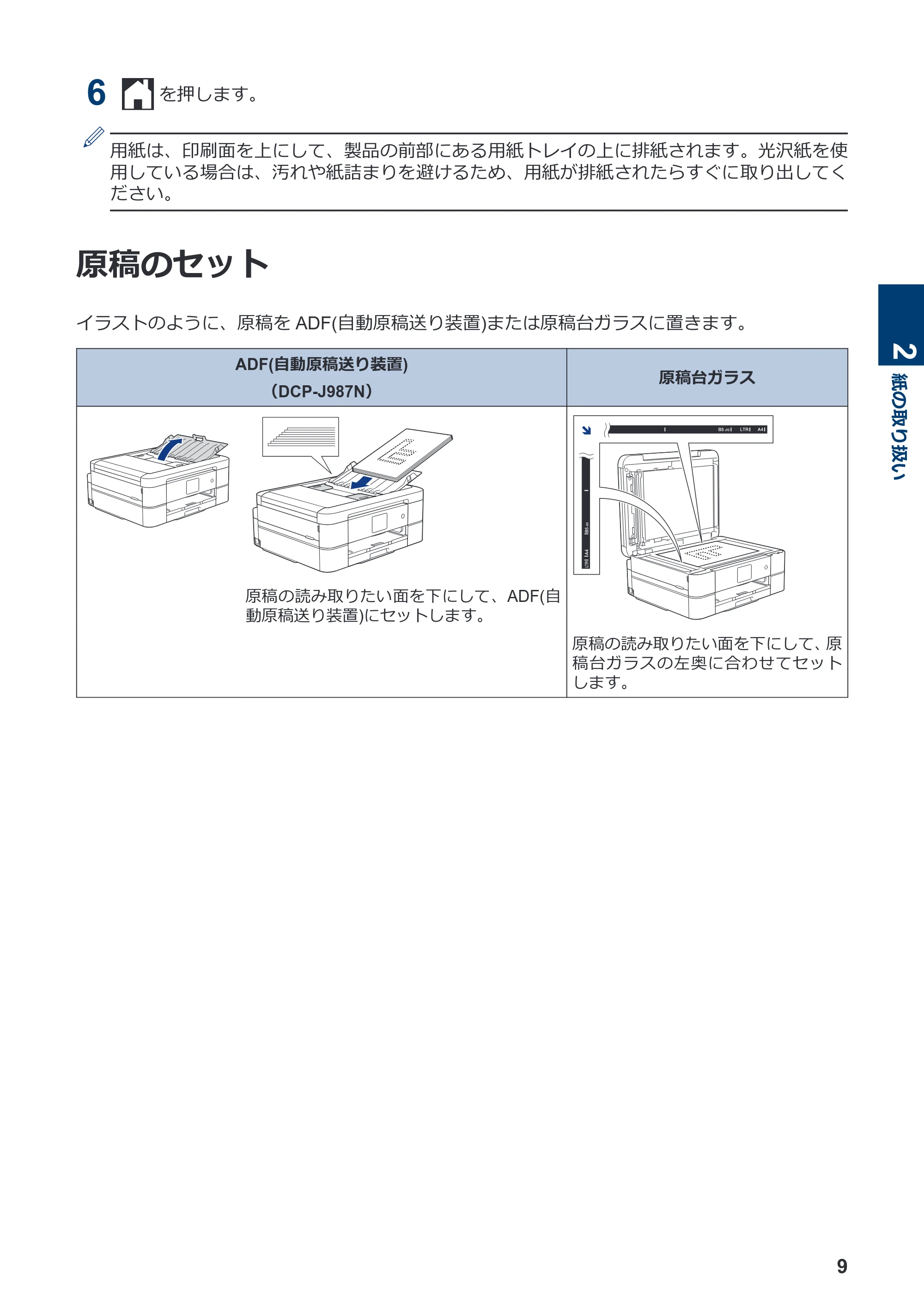 ブラザー DCP-J587N / DCP-J987N かんたん操作ガイド — 原稿のセット — 原本ページ — 10ページ