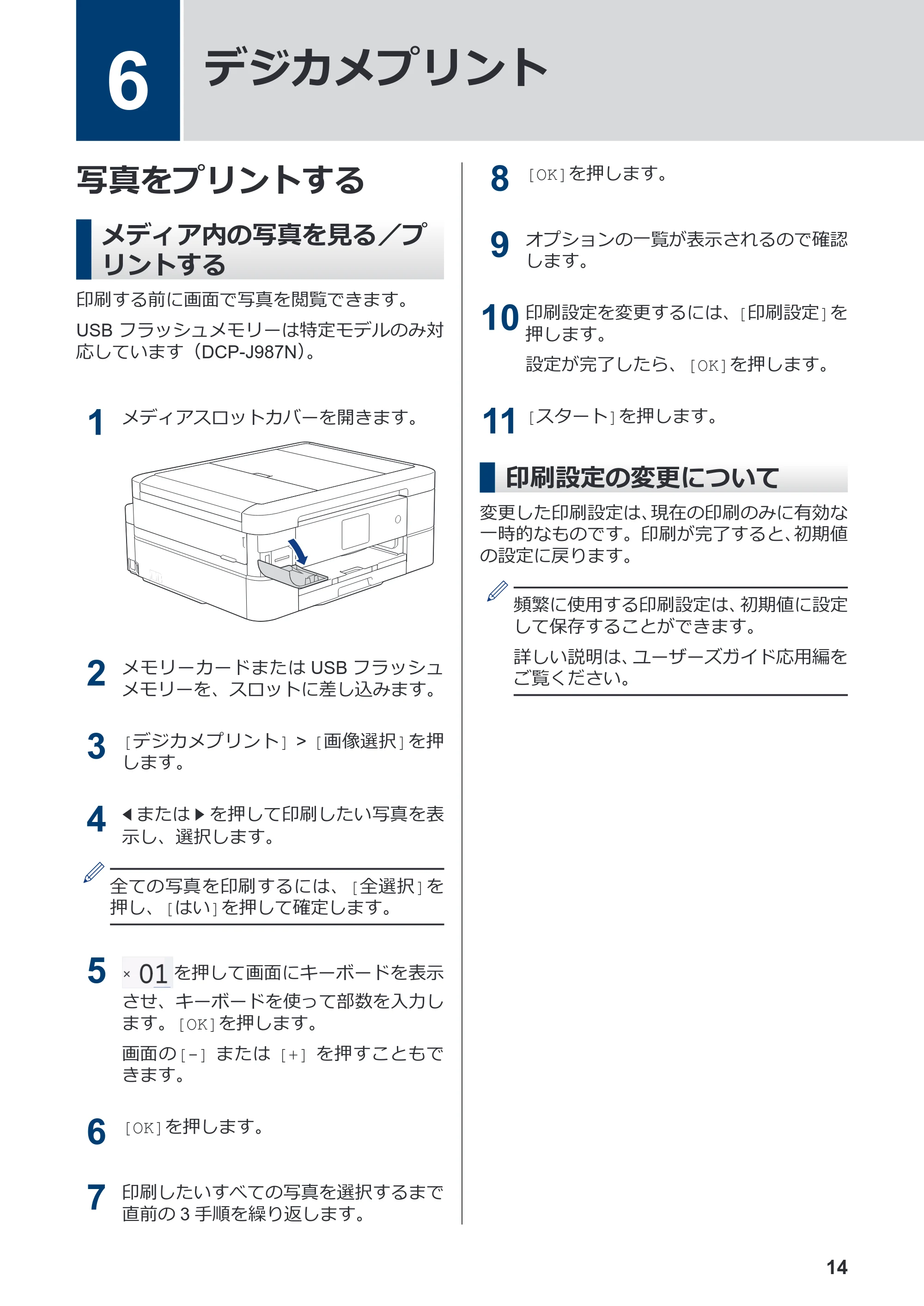 ブラザー DCP-J587N / DCP-J987N かんたん操作ガイド — 6 デジカメプリント — 原本ページ — 15ページ