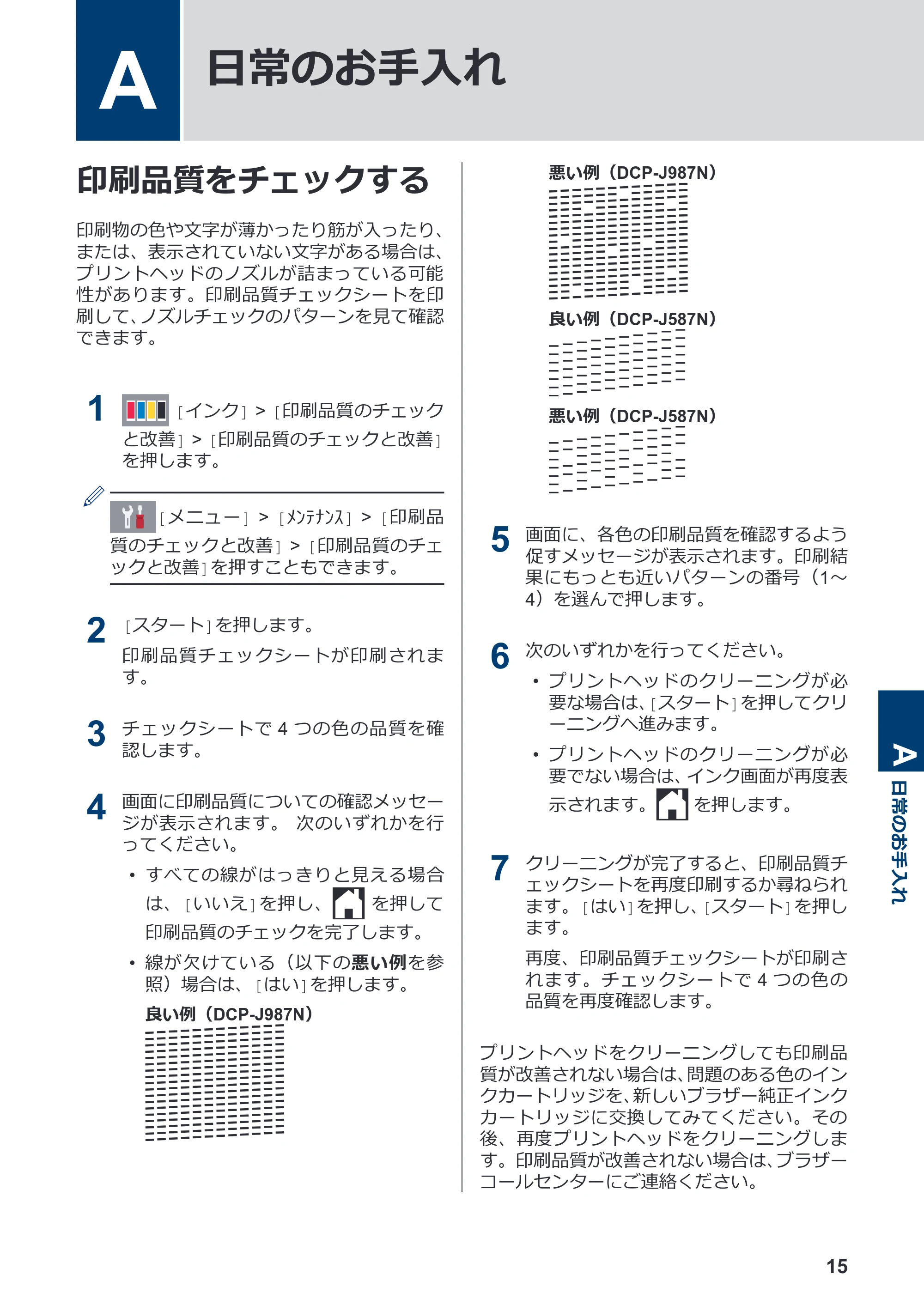 ブラザー DCP-J587N / DCP-J987N かんたん操作ガイド — A 日常のお手入れ — 原本ページ — 16ページ