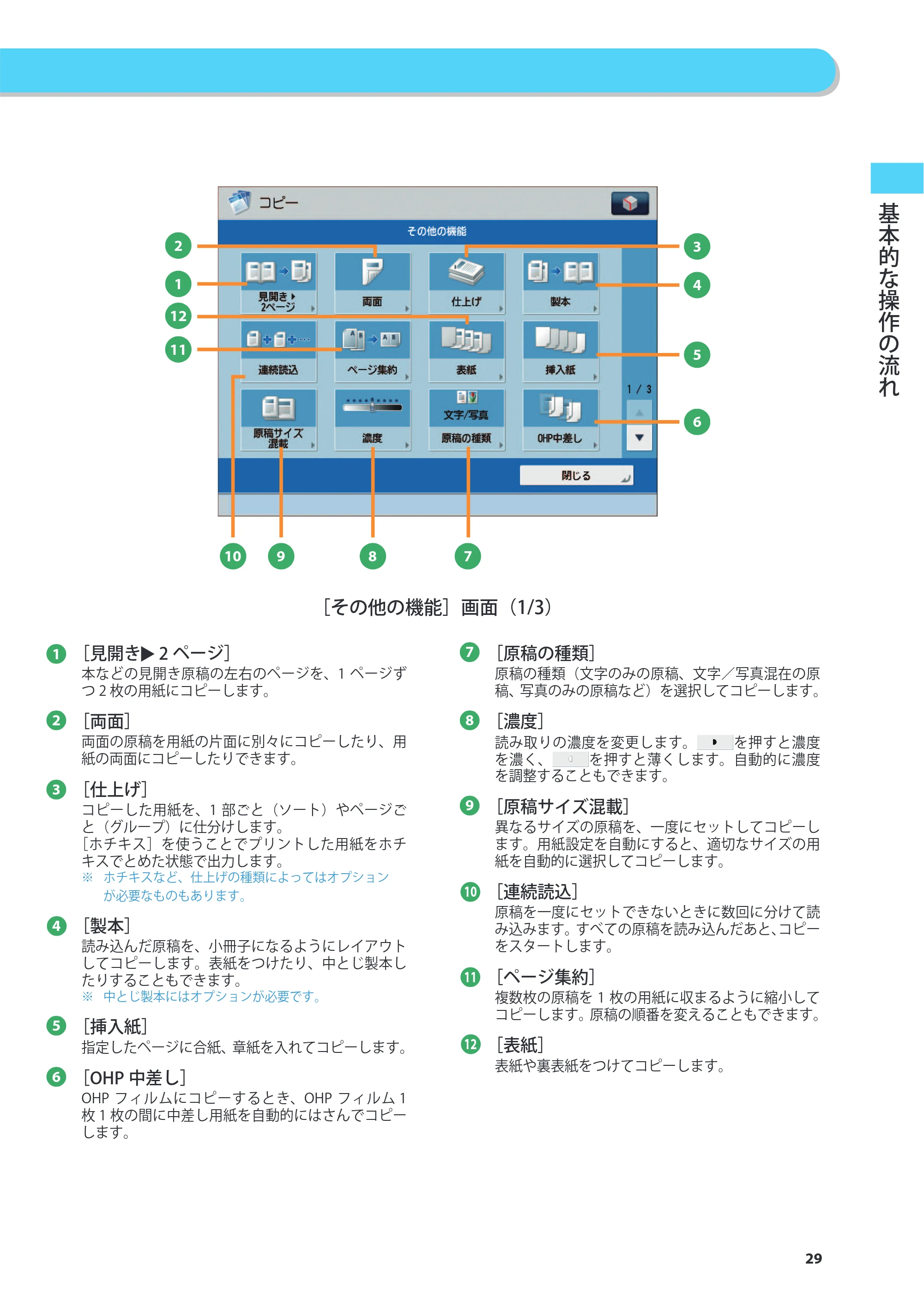 キヤノン imageRUNNER ADVANCE 8205 PRO/8205 B/8295 PRO/8295 B/8285 PRO/8285 B 基本操作ガイド 2015年1月22日更新（PDF：21.1MB） — 原本ページ — 29ページ