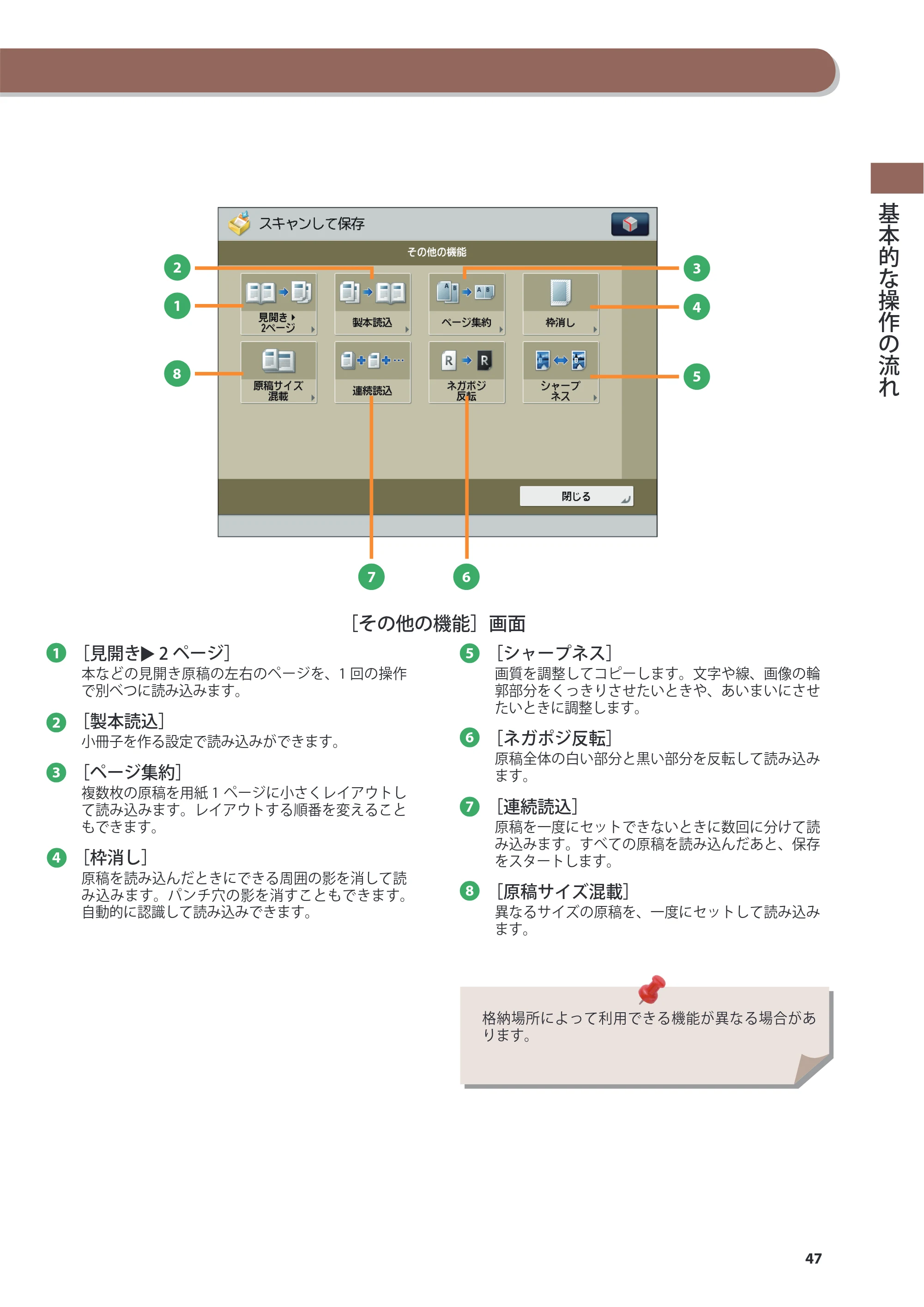 キヤノン imageRUNNER ADVANCE 8205 PRO/8205 B/8295 PRO/8295 B/8285 PRO/8285 B 基本操作ガイド 2015年1月22日更新（PDF：21.1MB） — 原本ページ — 47ページ
