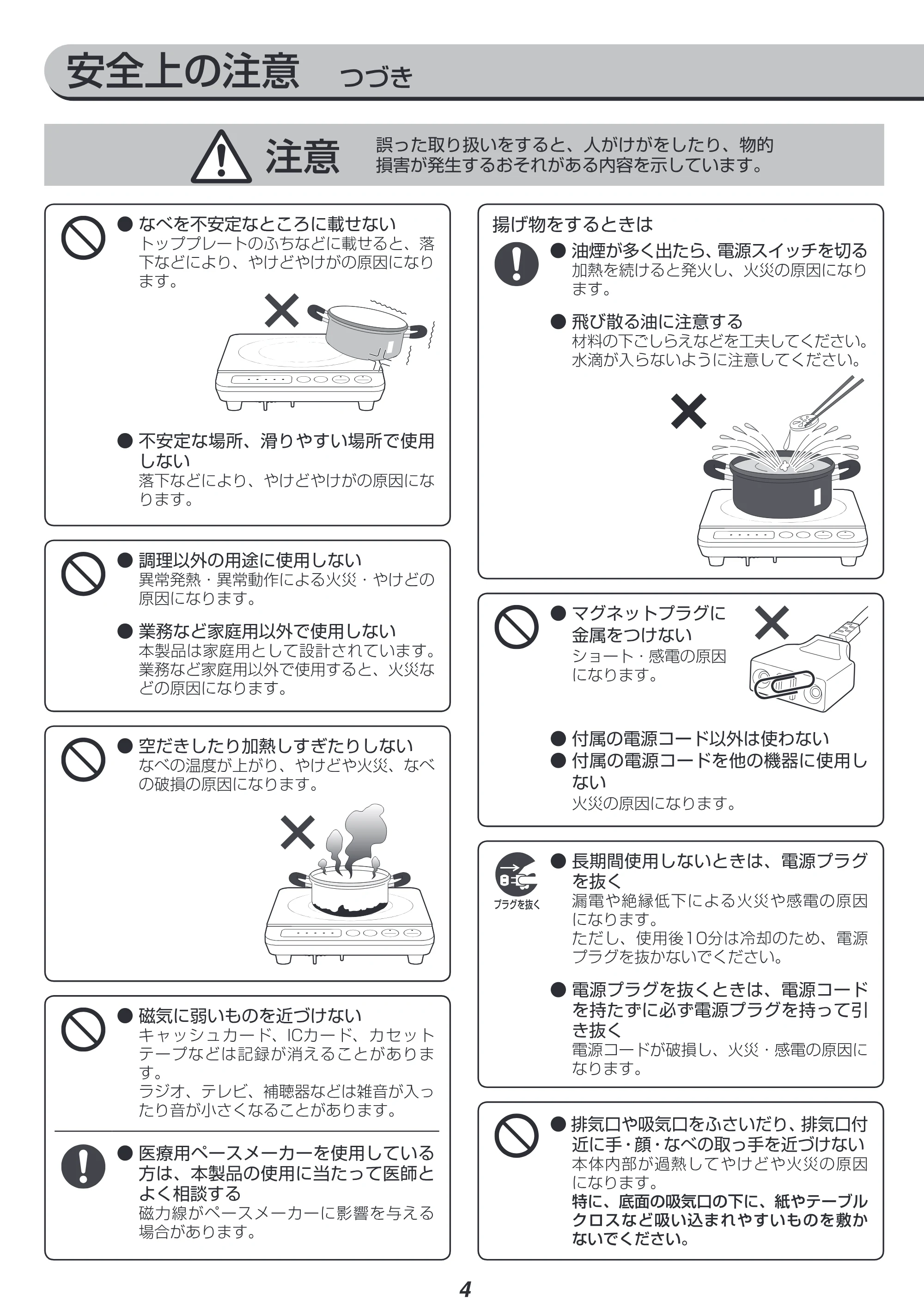 アイリスオーヤマ IHK-TK62 取扱説明書 — 原本ページ — 4ページ