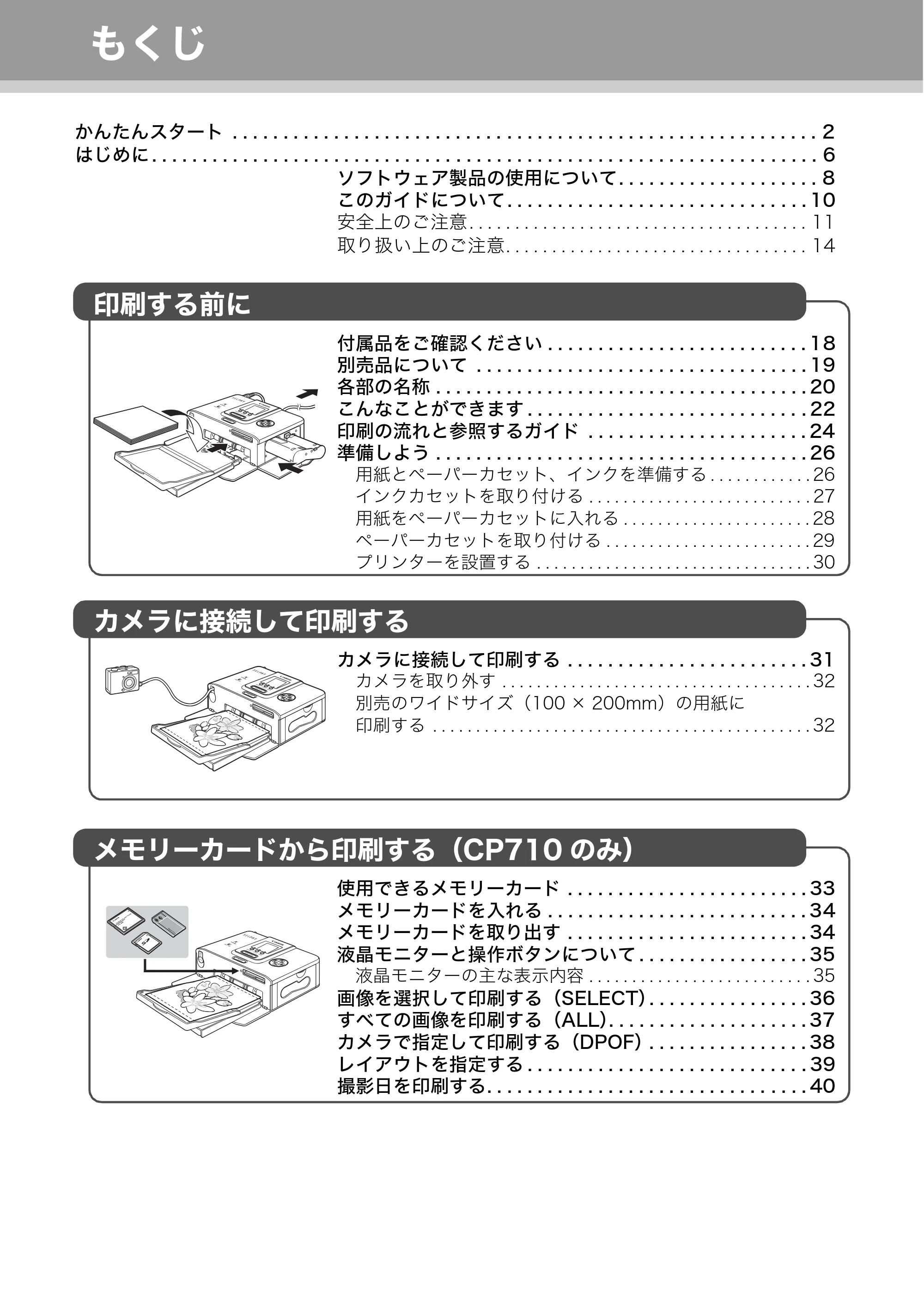 キヤノン SELPHY CP710/CP510 ユーザーガイド （PDF形式／3.84Mバイト） — かんたんスタート — 原本ページ — 2ページ