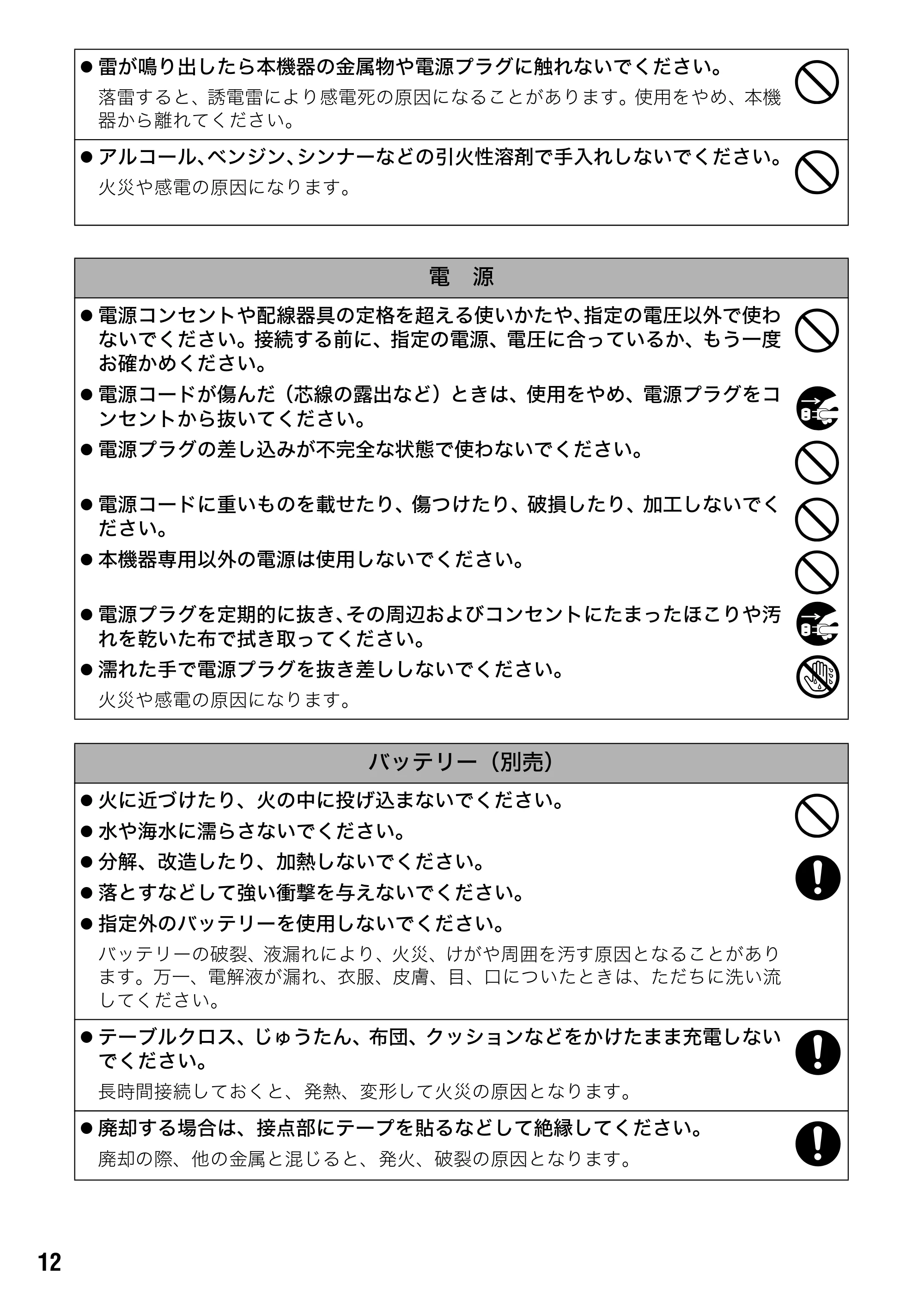 キヤノン SELPHY CP710/CP510 ユーザーガイド （PDF形式／3.84Mバイト） — 取り扱い上のご注意 — 原本ページ — 14ページ