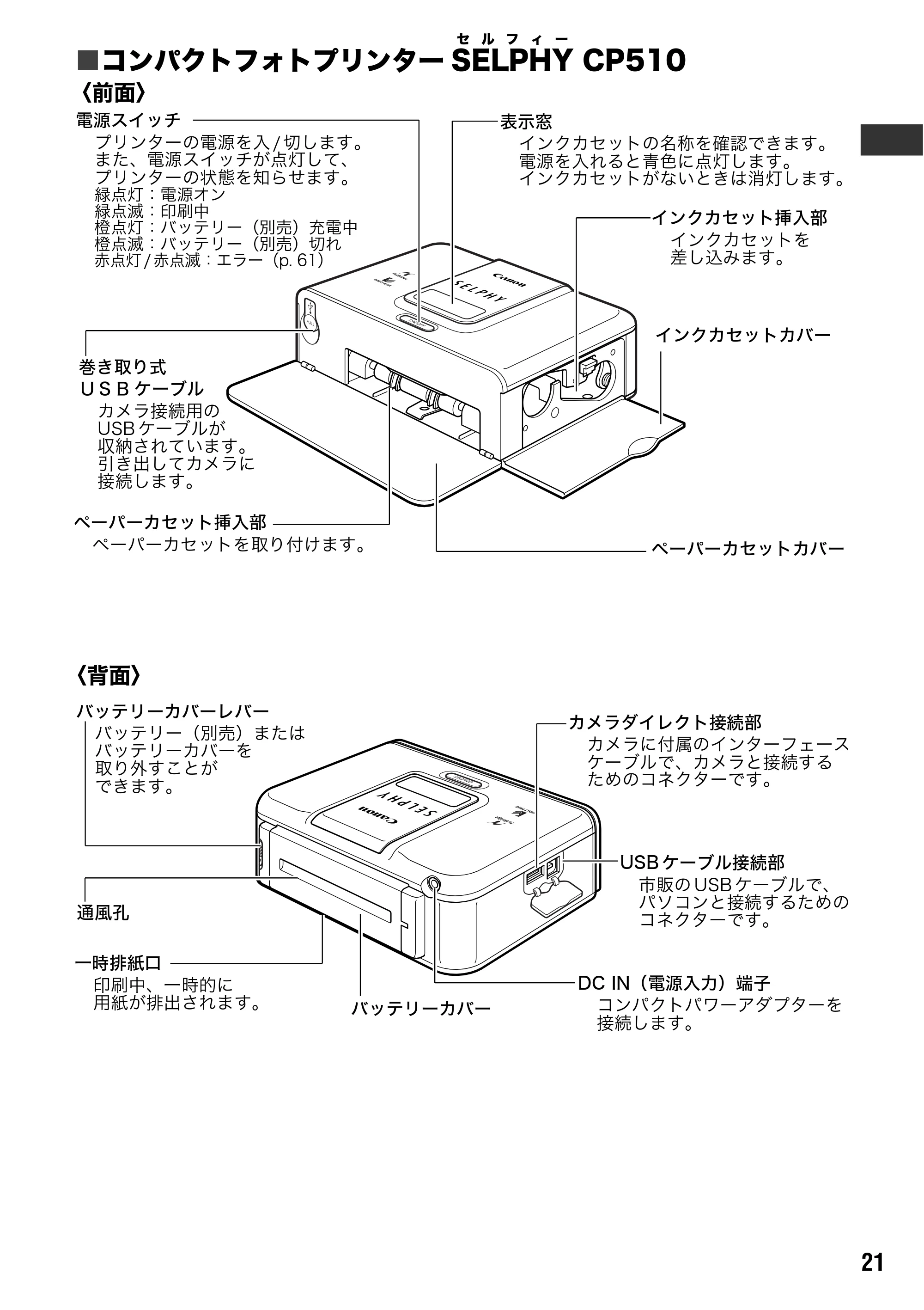 キヤノン SELPHY CP710/CP510 ユーザーガイド （PDF形式／3.84Mバイト） — 原本ページ — 23ページ