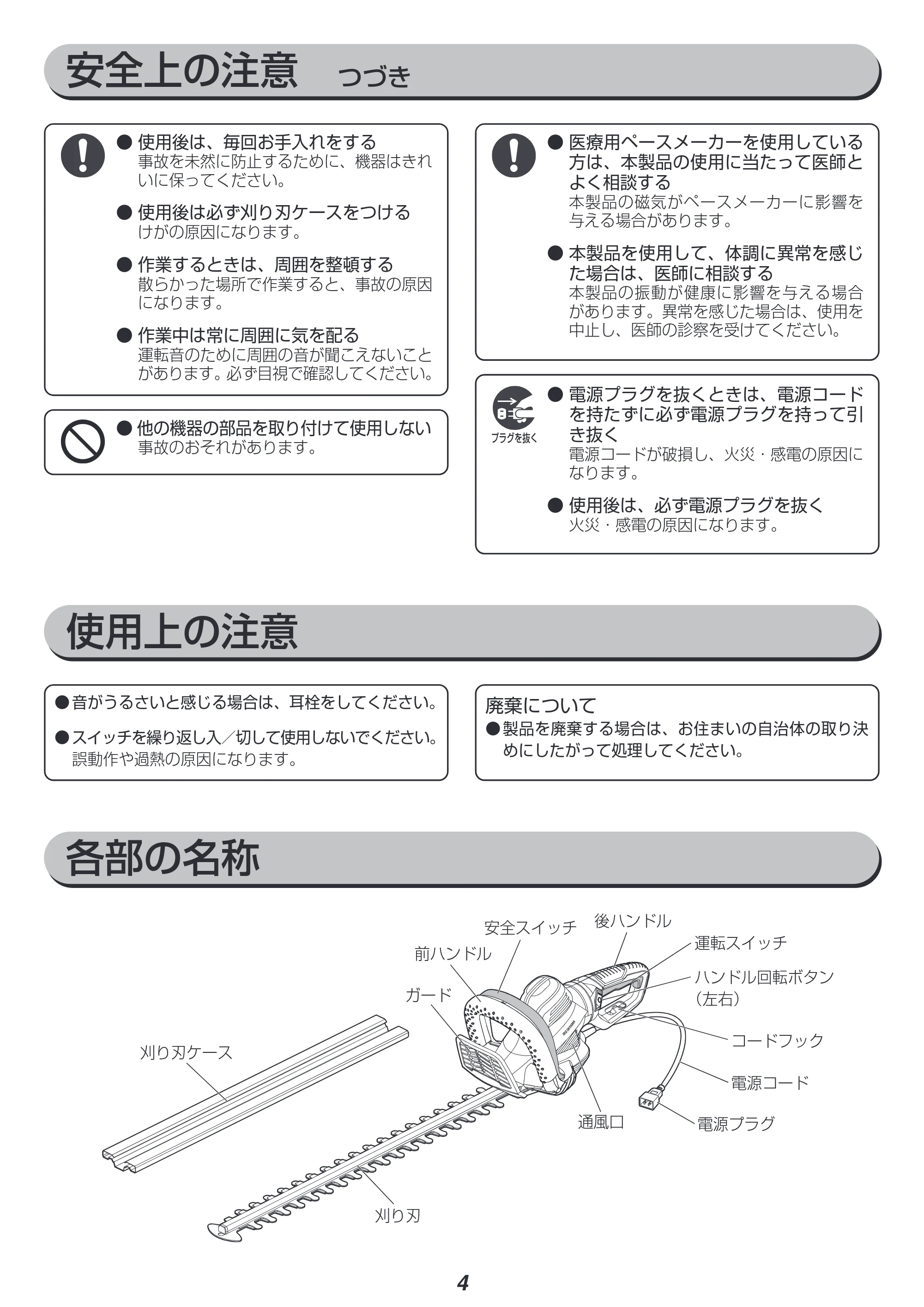 アイリスオーヤマ AHT610 取扱説明書 — 原本ページ — 4ページ
