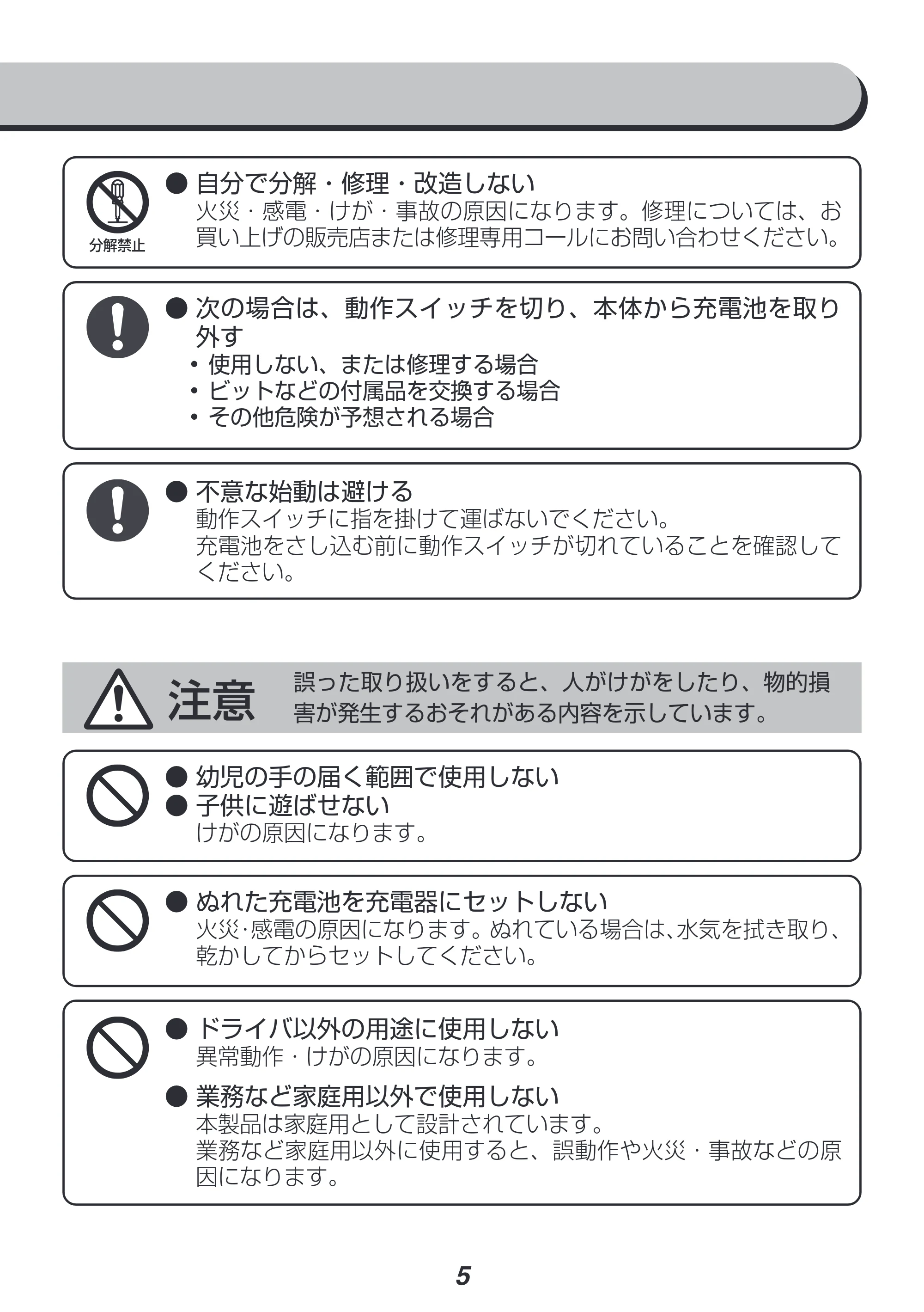 アイリスオーヤマ JID160 取扱説明書 — 原本ページ — 5ページ