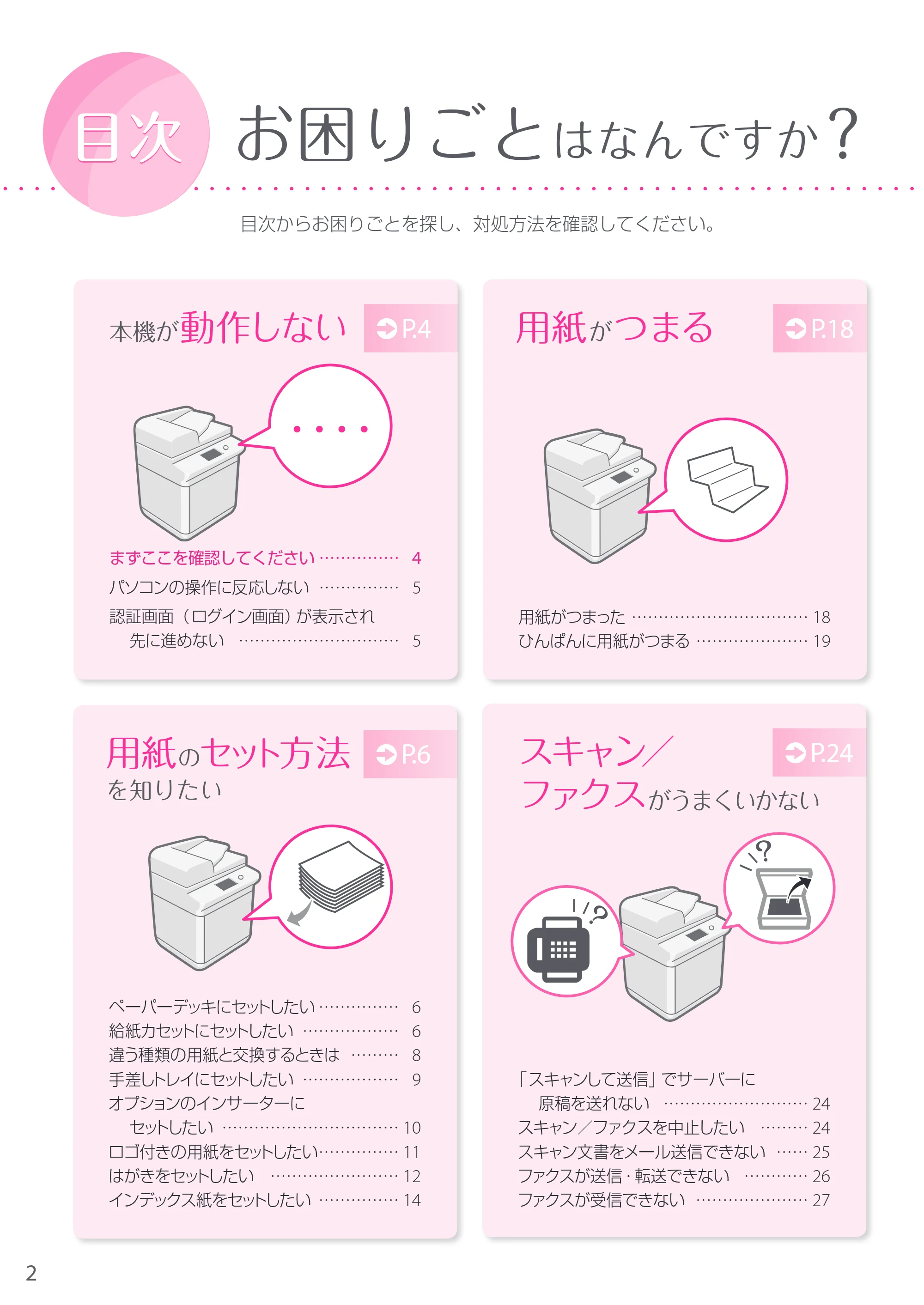 キヤノン A3機用) お困りごと解決ガイド 2019年1月18日更新（PDF：19.1MB） — 原本ページ — 2ページ