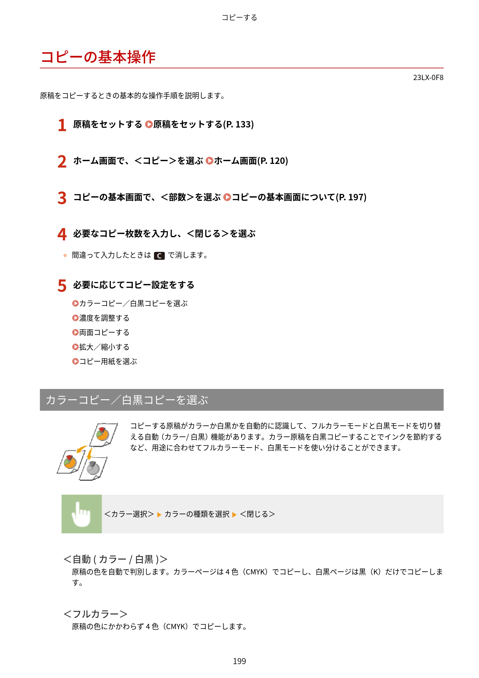 キヤノン WG7350F/7350FM WG7300 series オンラインマニュアル PDF版 2019年4月11日更新（PDF：7.66MB） — コピーの基本操作 — 原本ページ — 208ページ