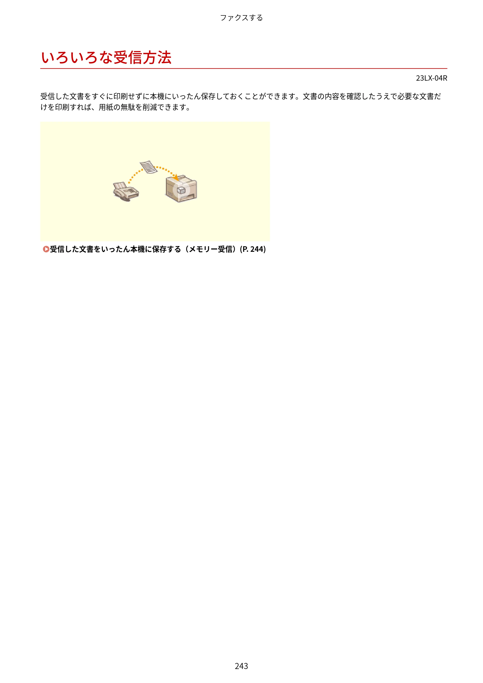 キヤノン WG7350F/7350FM WG7300 series オンラインマニュアル PDF版 2019年4月11日更新（PDF：7.66MB） — いろいろな受信方法 — 原本ページ — 252ページ