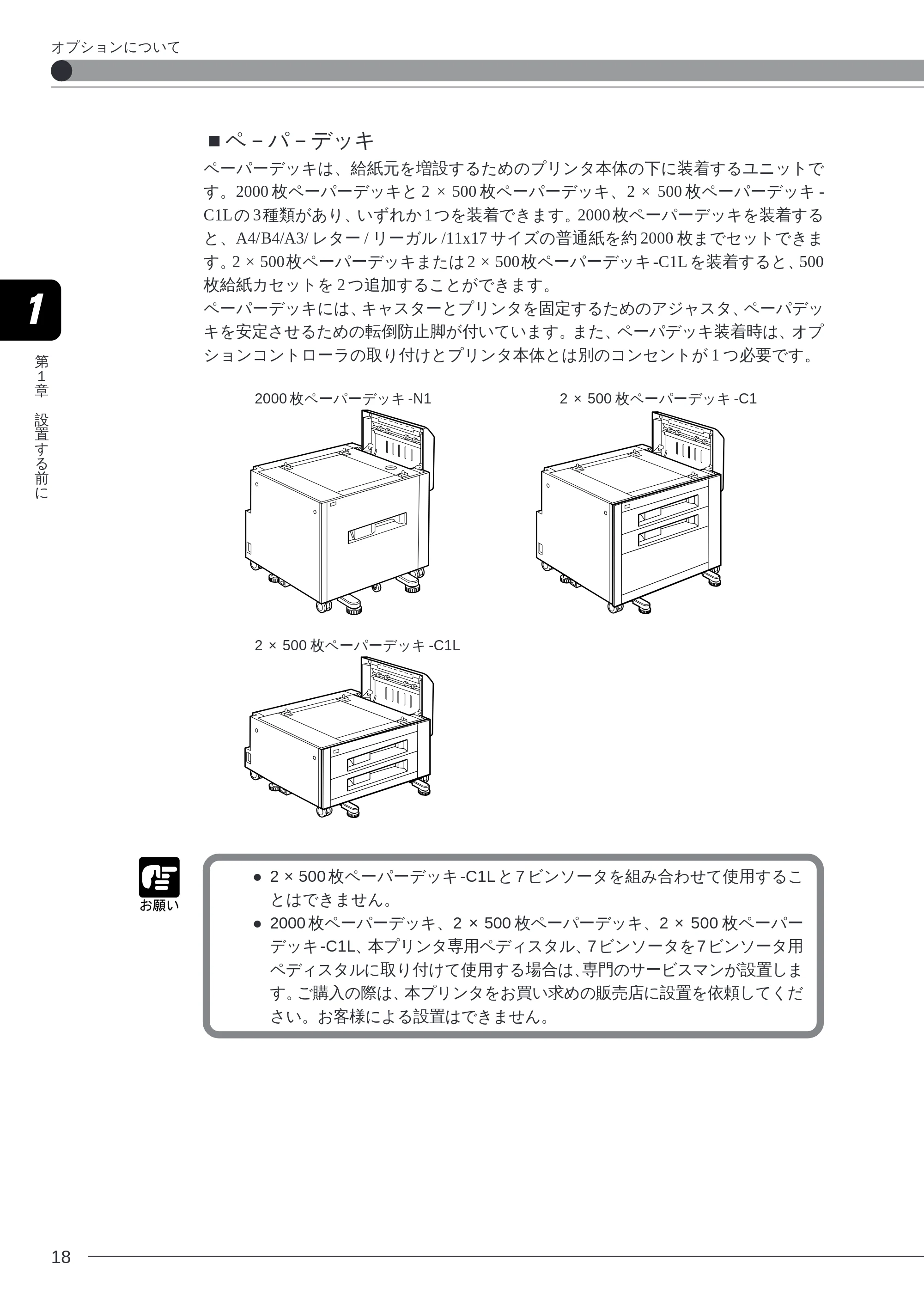 キヤノン LBP-2260PSII 本体／オプション品設置ガイド＆ネットワーク設定ガイド （PDF形式／6.11Mバイト） — ■ペ－パ－デッキ — 原本ページ — 20ページ