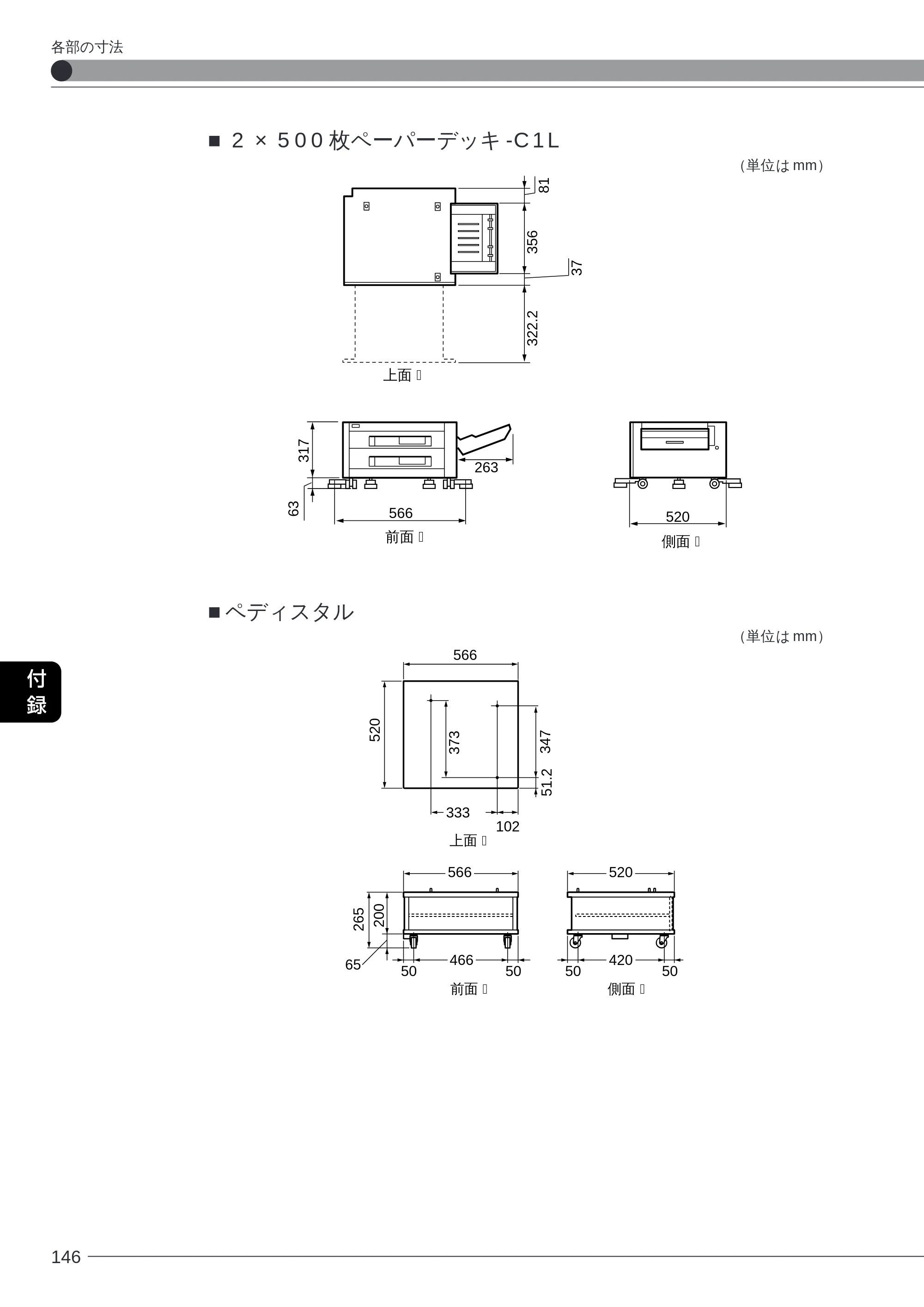 キヤノン LBP-2260PSII 本体／オプション品設置ガイド＆ネットワーク設定ガイド （PDF形式／6.11Mバイト） — ■2 ×500 枚ペーパーデッキ- C1L — 原本ページ — 148ページ