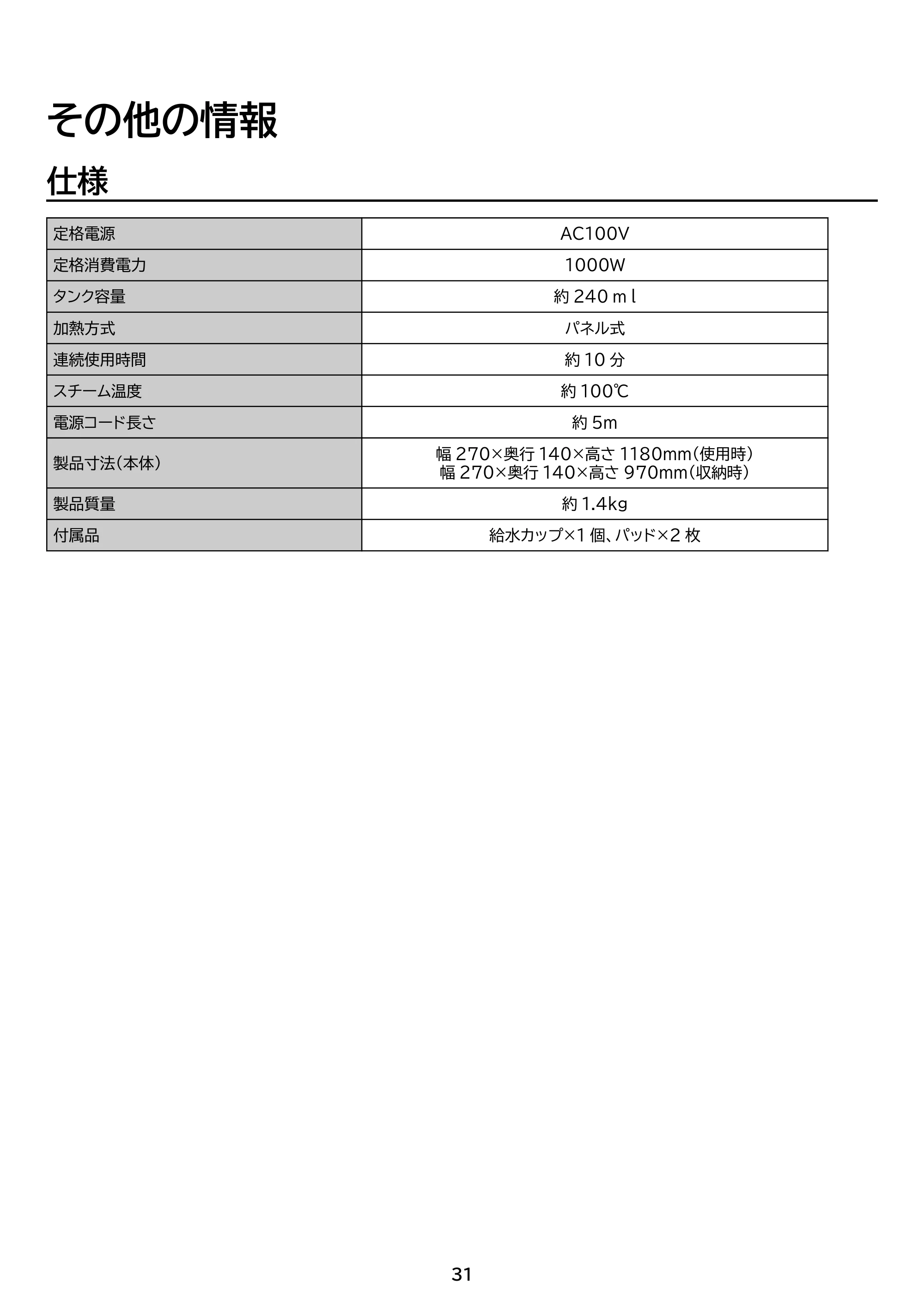 アイリスオーヤマ PSTM-240 取扱説明書 — 原本ページ — 31ページ