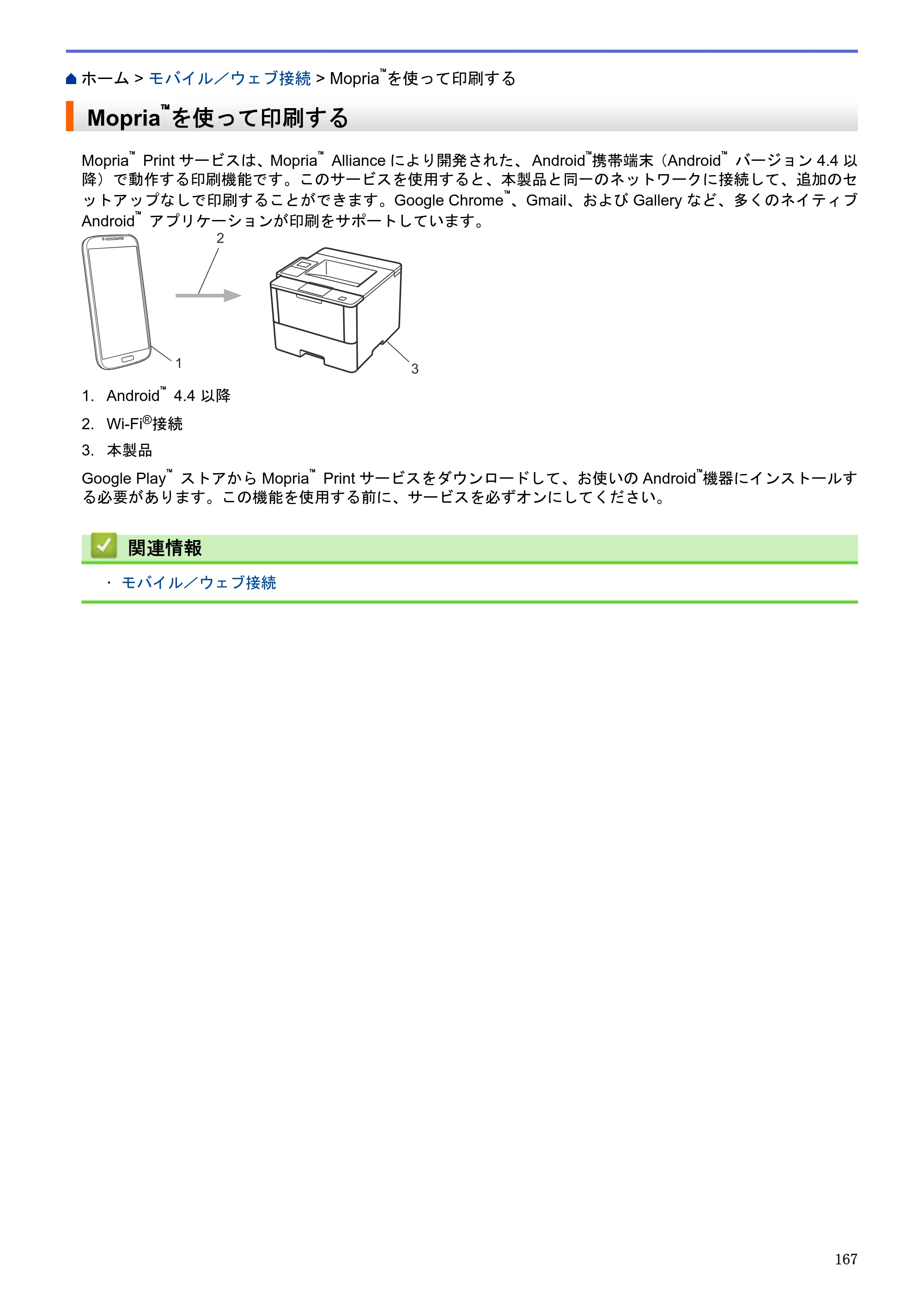 ブラザー HL-L5100DN / HL-L5200DW / HL-L6400DW ユーザーズガイド（印刷用） ～ネットワーク操作編～ — Mopria™を使って印刷する — 原本ページ — 168ページ