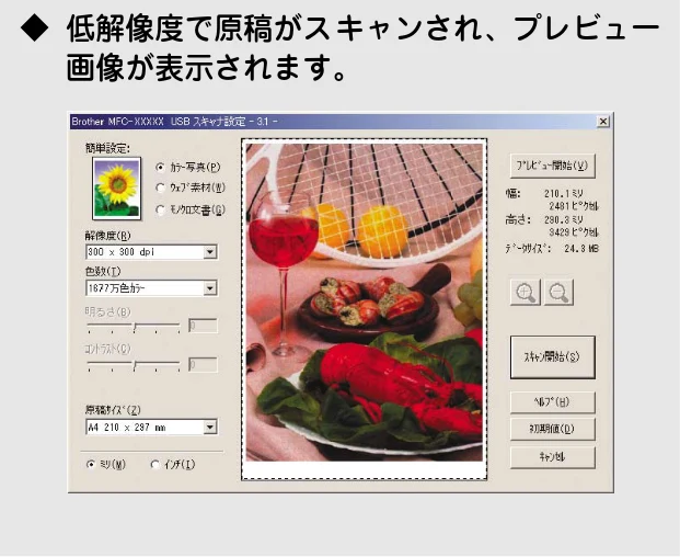 ブラザー DCP-315CN ユーザーズガイド ~パソコン活用編~ — アプリケーションから直接スキャンする(TWAIN) — 図版 34-1 — 34ページ