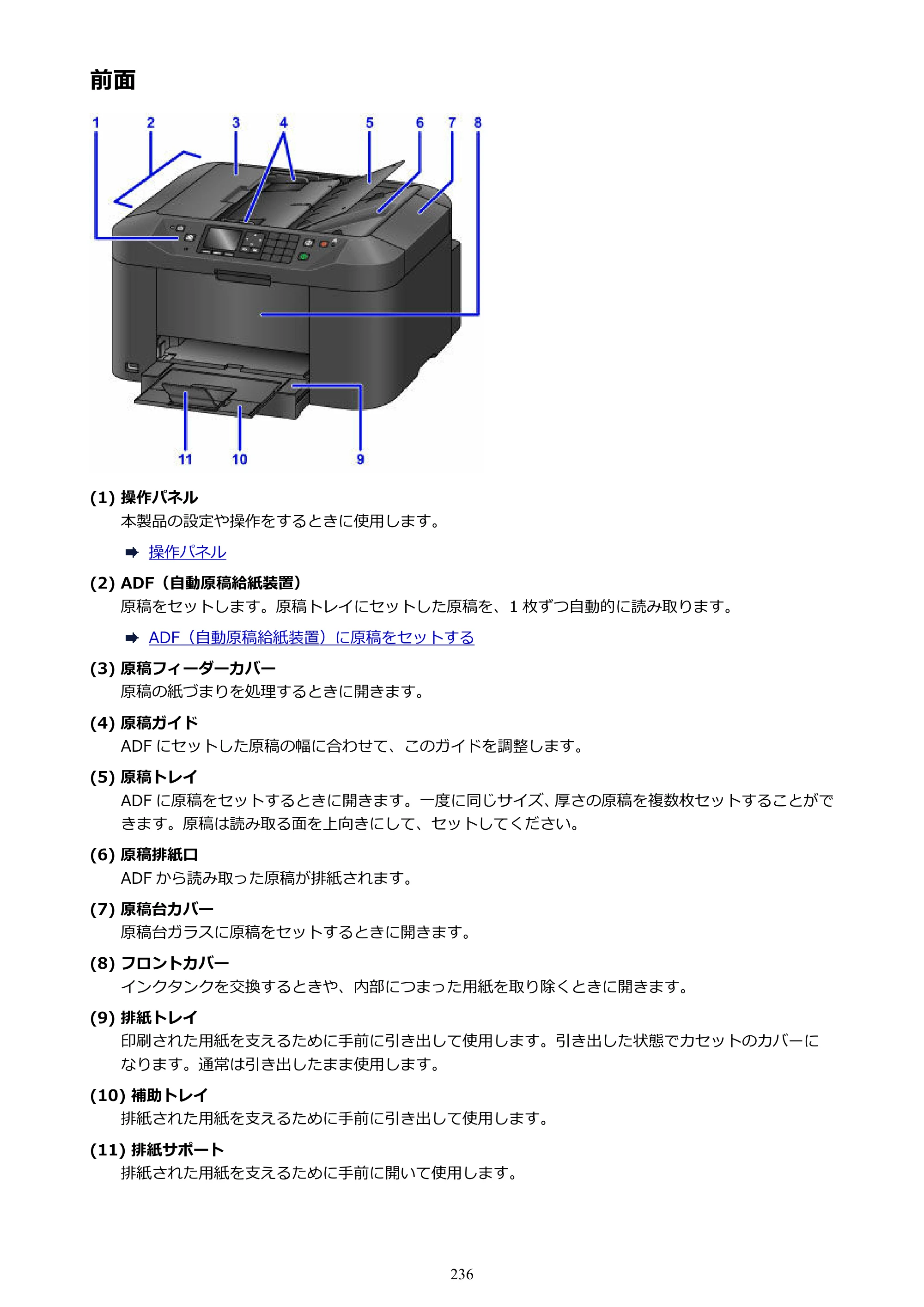 キヤノン MAXIFY MB2130 MB2130 （PDF） オンラインマニュアル - 取扱説明書 - （Mac） 2026年5月21日更新（PDF：13.2MB） — 前面 — 原本ページ — 236ページ