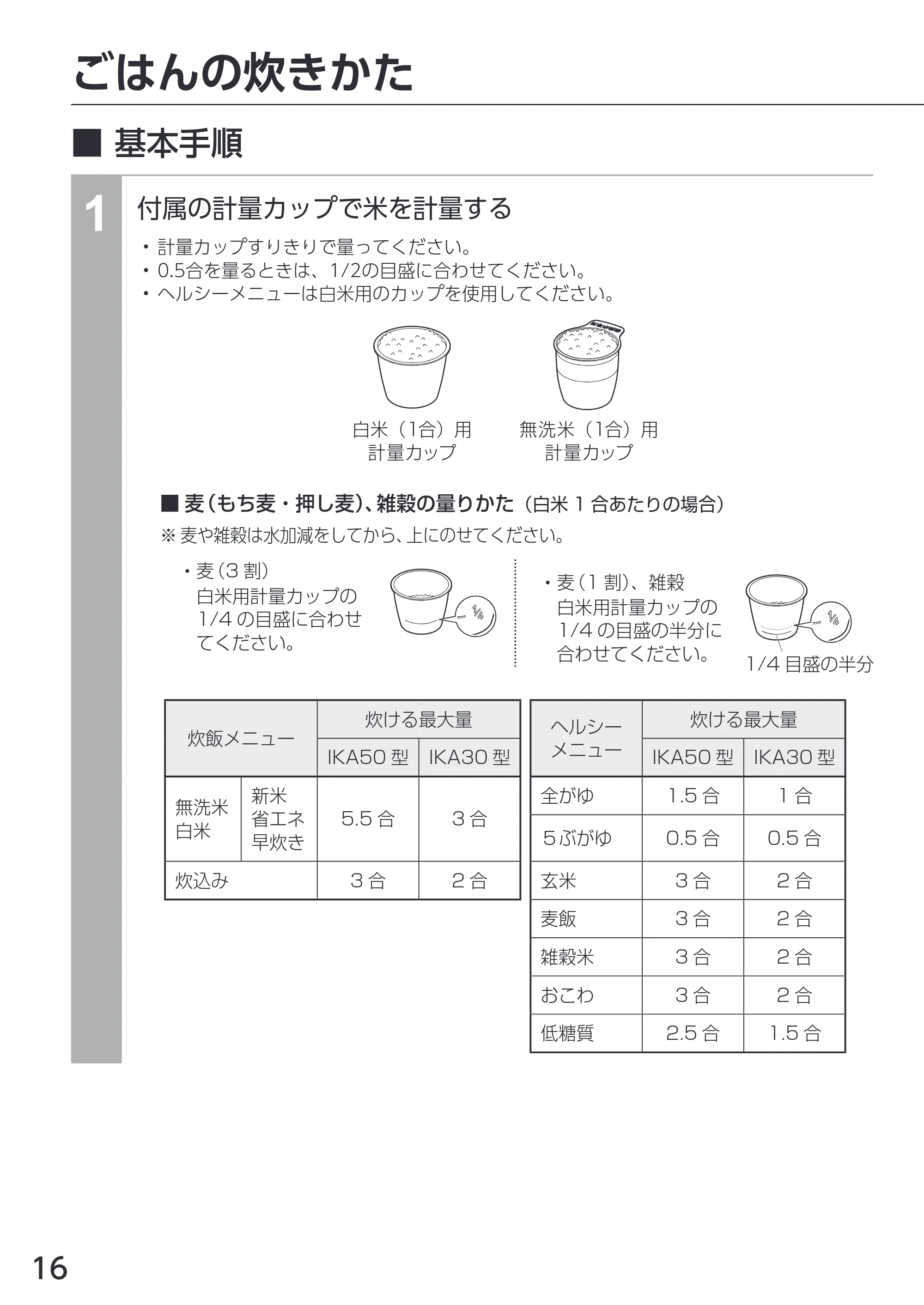 アイリスオーヤマ RC-IKA30 取扱説明書 — 原本ページ — 16ページ
