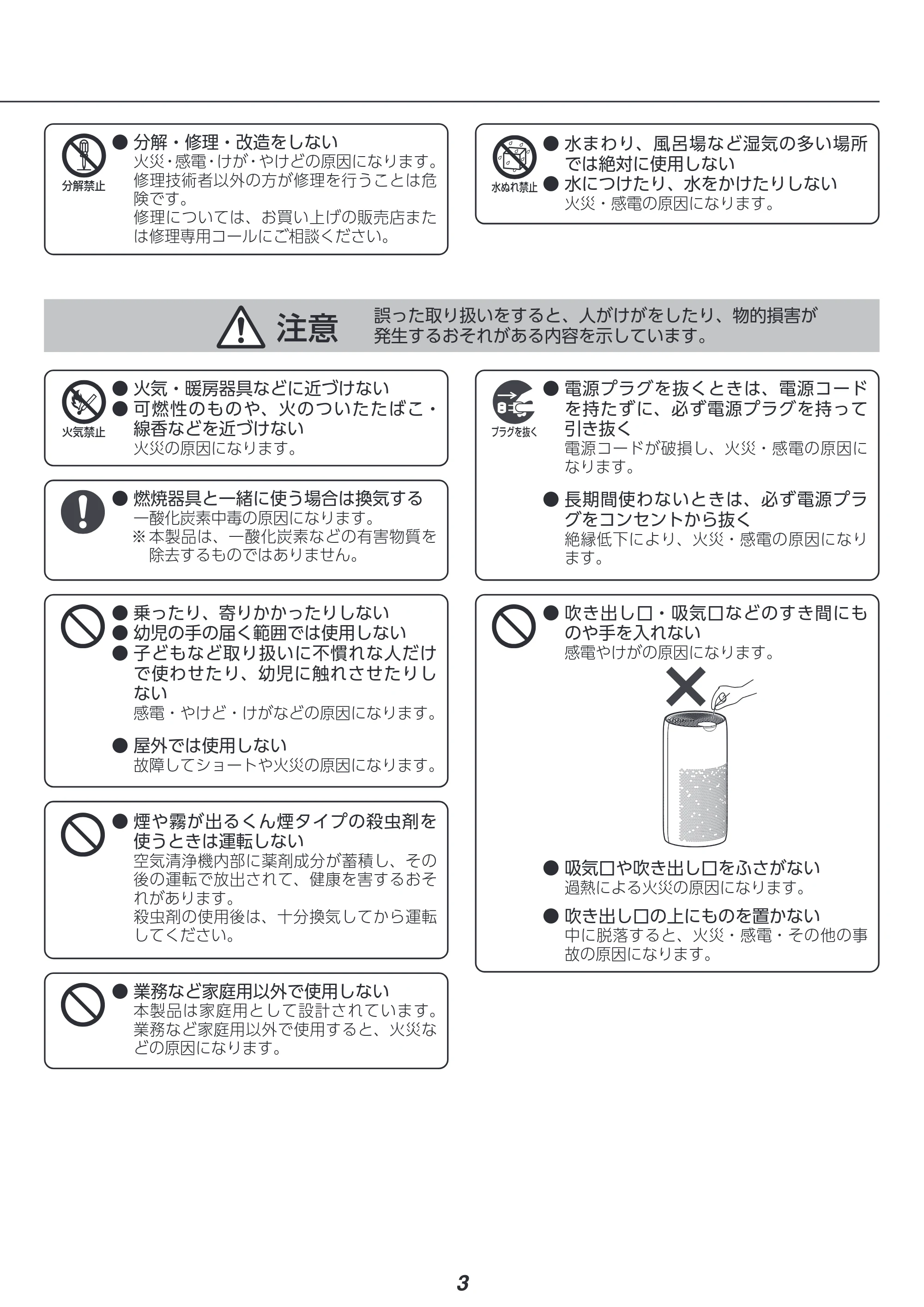 アイリスオーヤマ AAP-S60B 取扱説明書 — 原本ページ — 3ページ