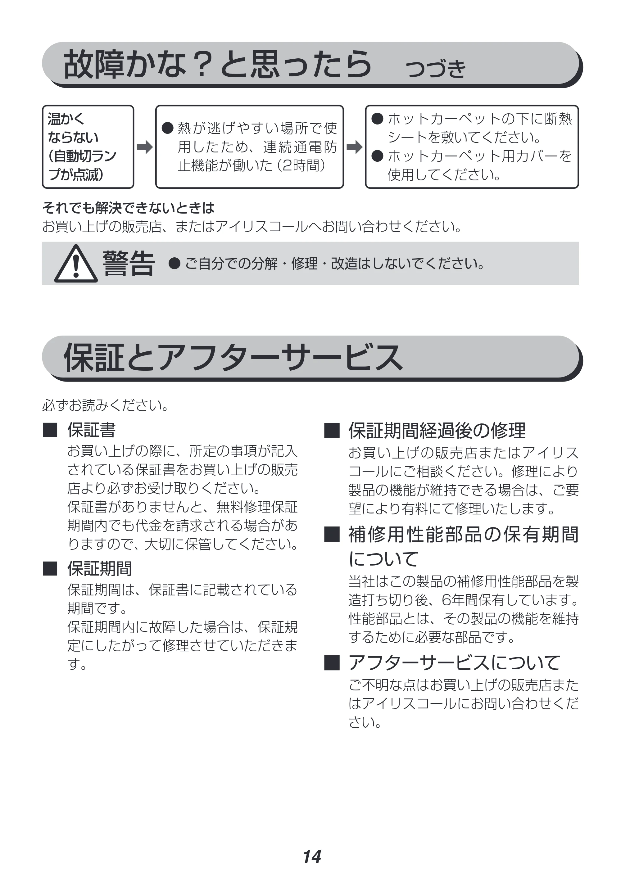 アイリスオーヤマ IHC-30 取扱説明書 — 原本ページ — 14ページ