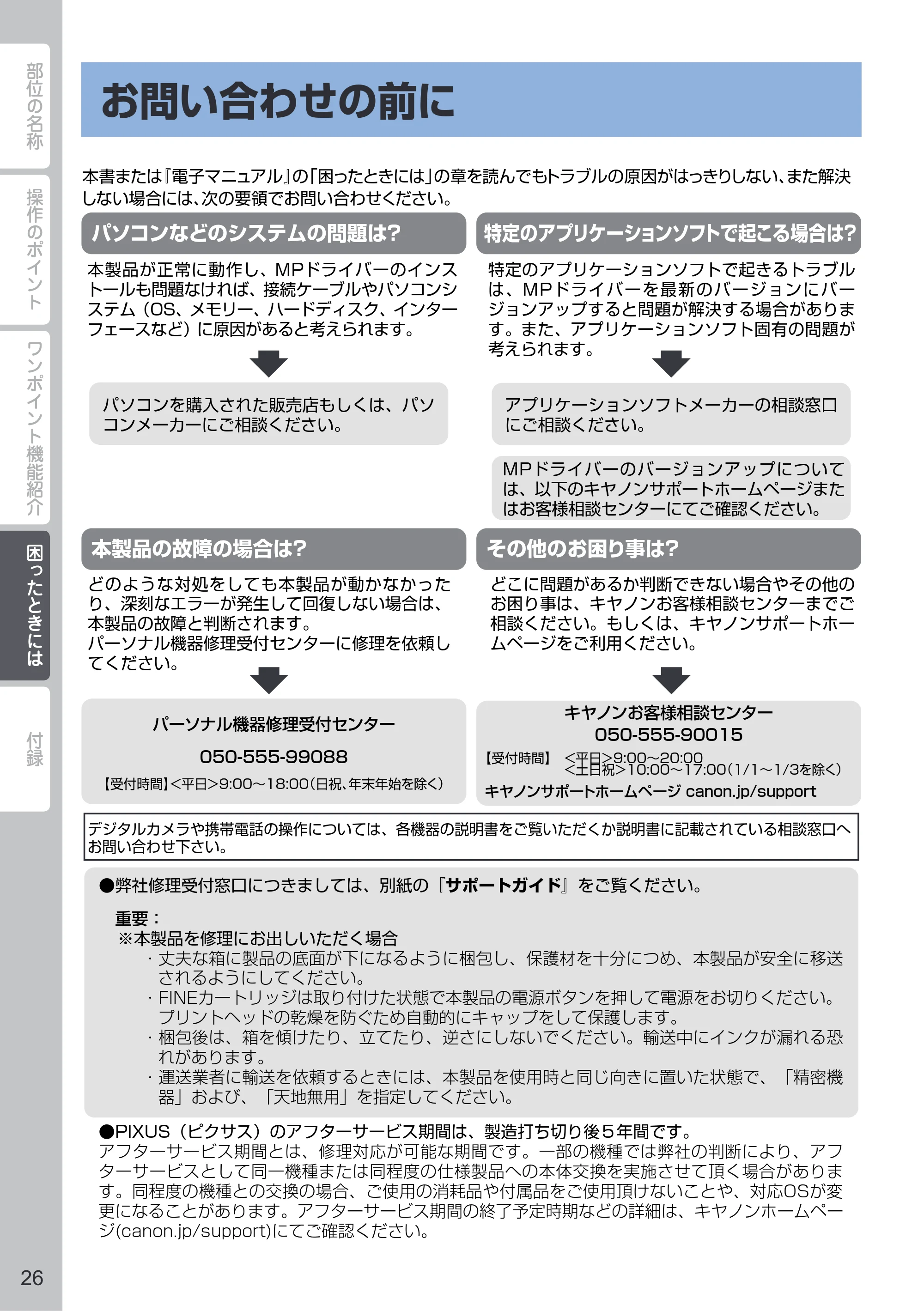 キヤノン PIXUS MG4130 PIXUS 早わかり（PDF：6.43MB） — お問い合わせの前に — 原本ページ — 28ページ