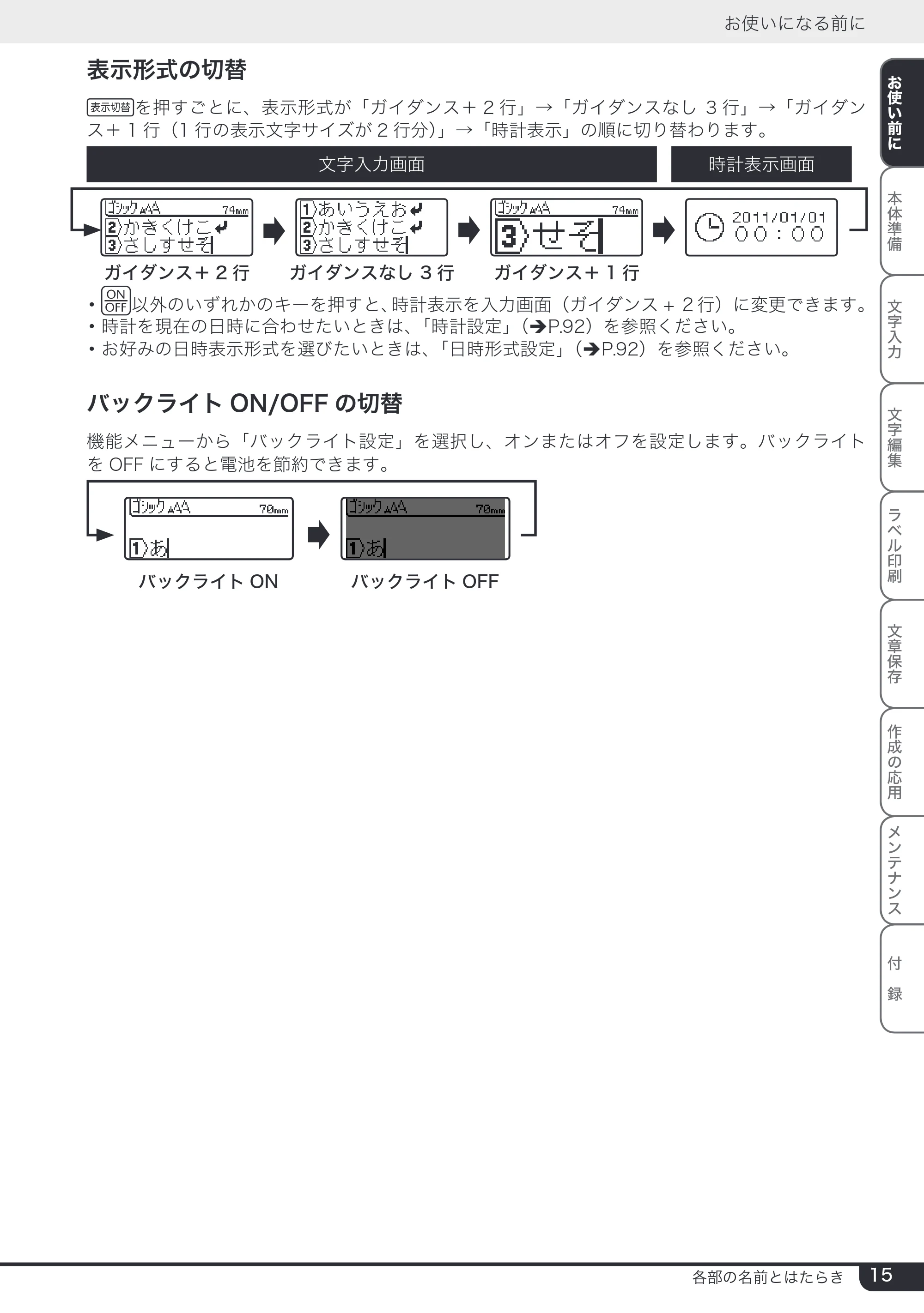 ブラザー PT-2730 取扱説明書 — 原本ページ — 15ページ