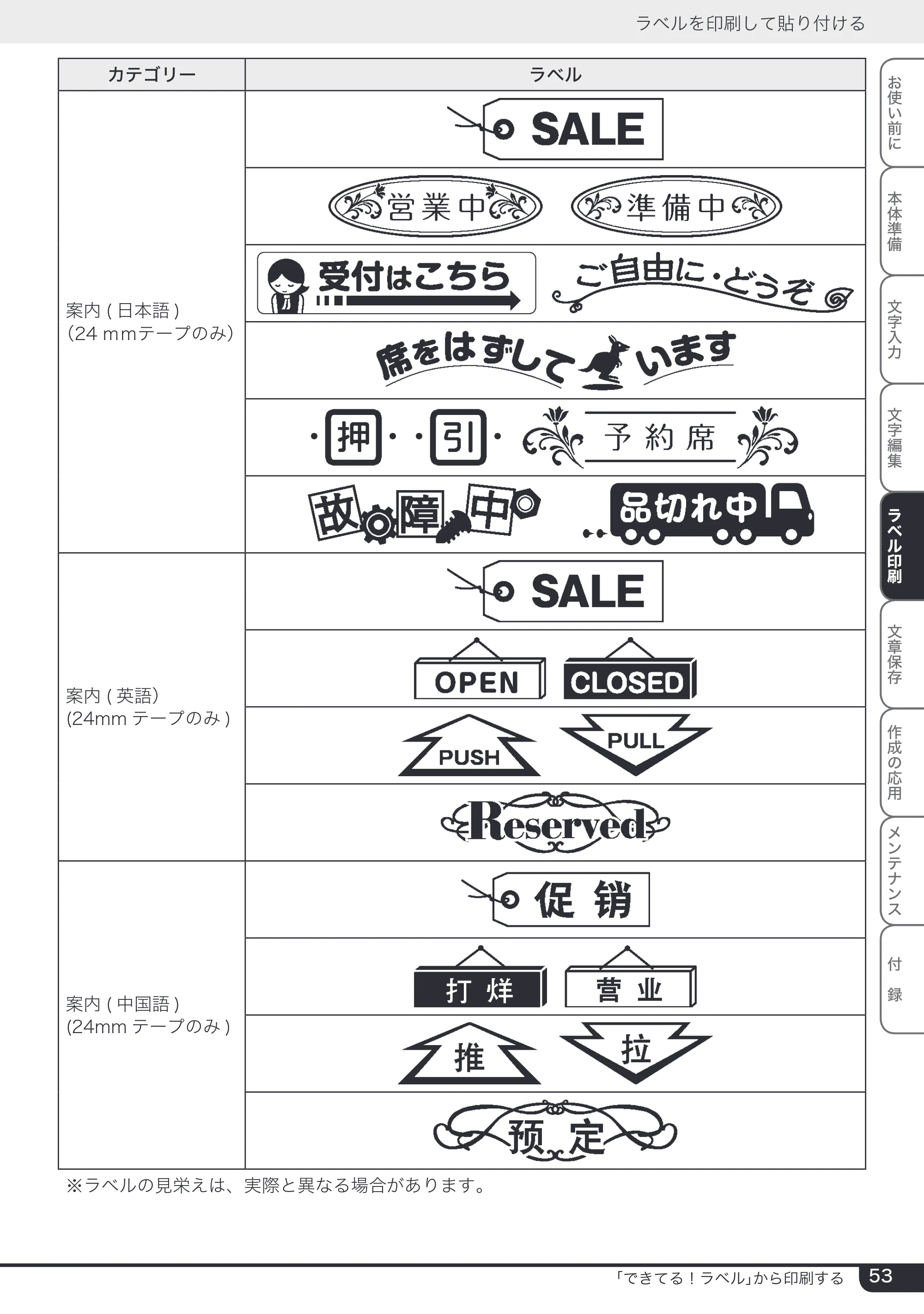 ブラザー PT-2730 取扱説明書 — 原本ページ — 53ページ