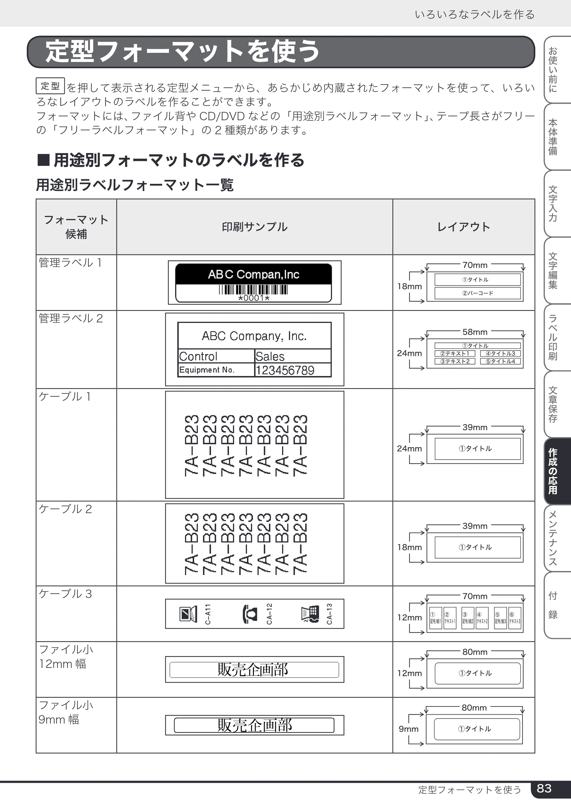 ブラザー PT-2730 取扱説明書 — 原本ページ — 83ページ