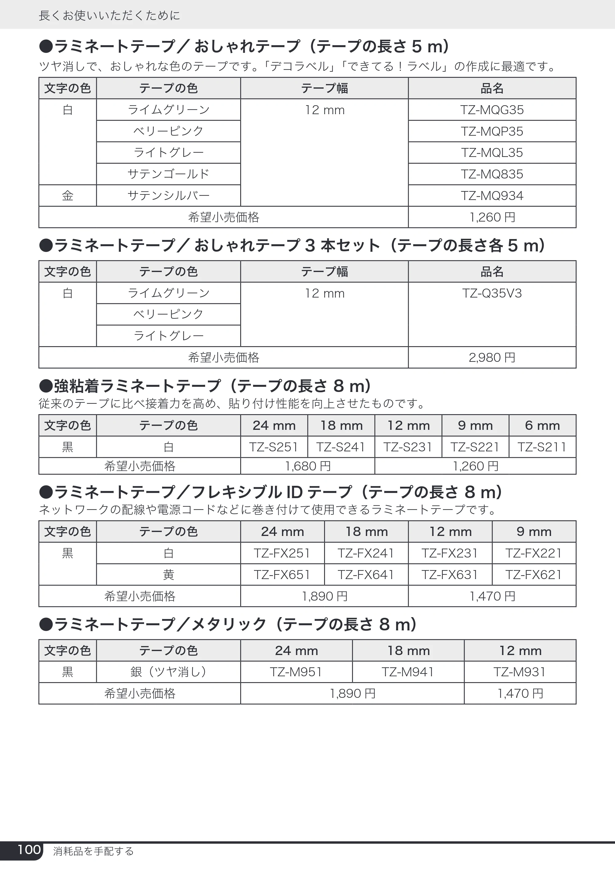 ブラザー PT-2730 取扱説明書 — 原本ページ — 100ページ