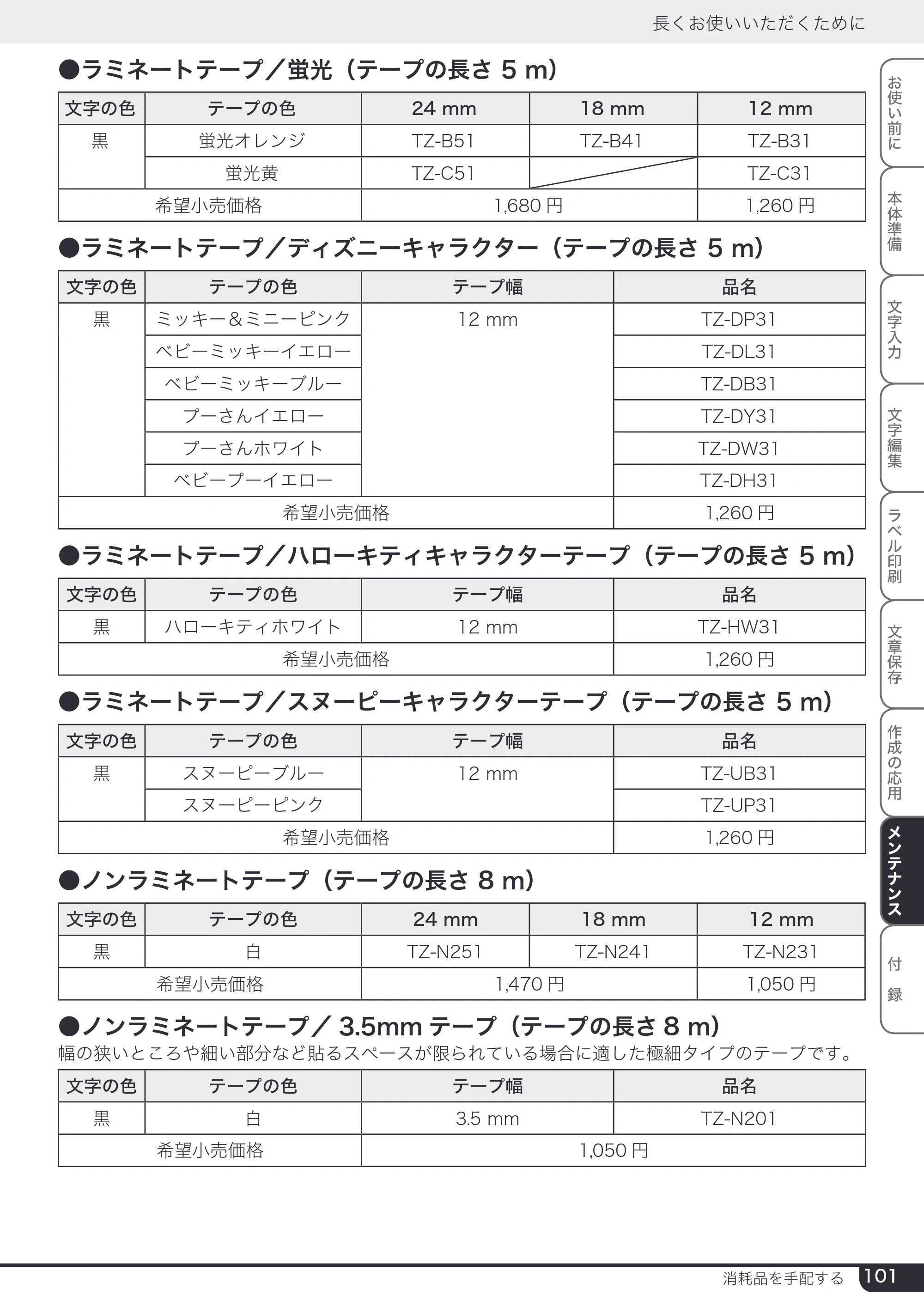 ブラザー PT-2730 取扱説明書 — 原本ページ — 101ページ