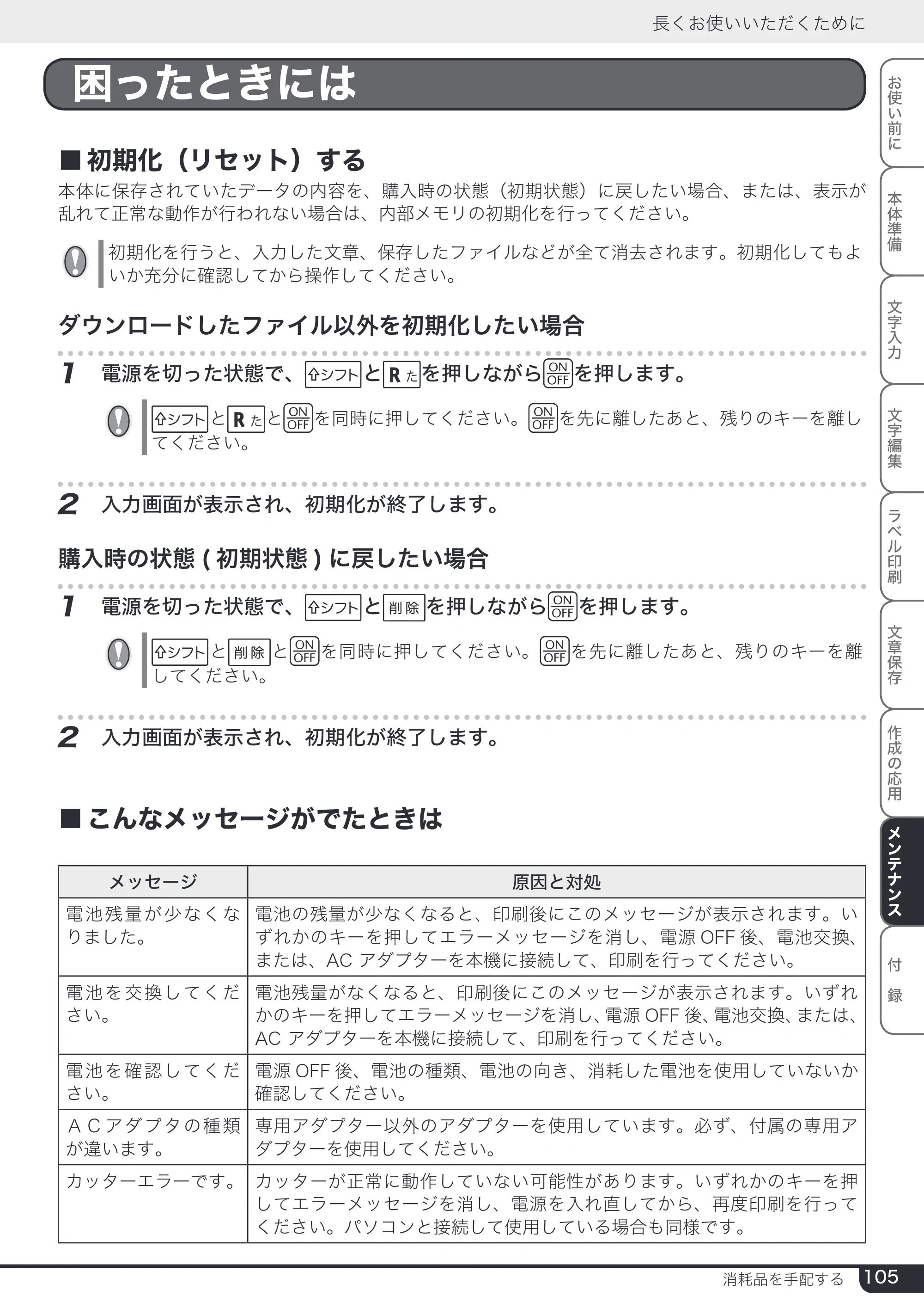 ブラザー PT-2730 取扱説明書 — 原本ページ — 105ページ