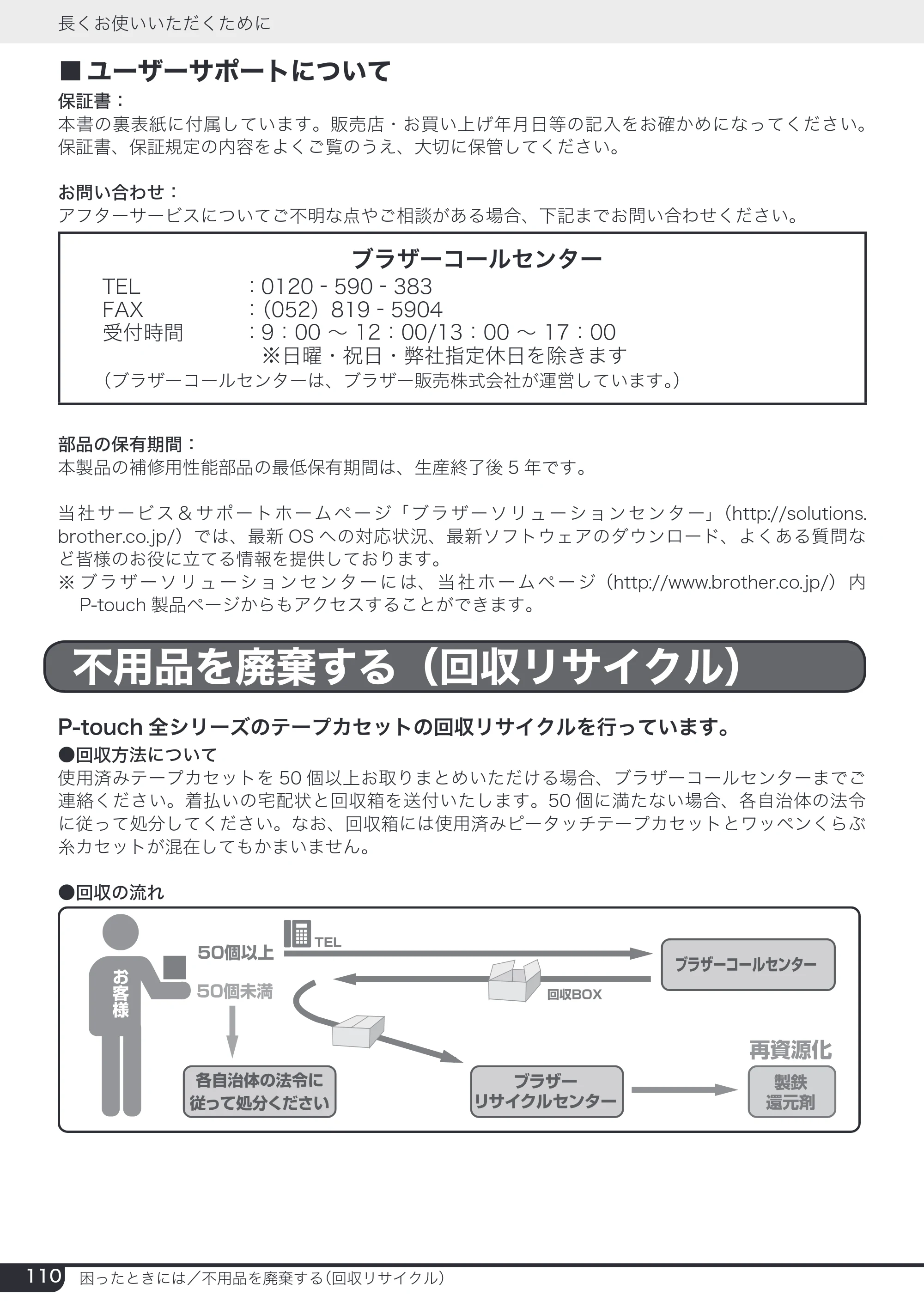 ブラザー PT-2730 取扱説明書 — 原本ページ — 110ページ