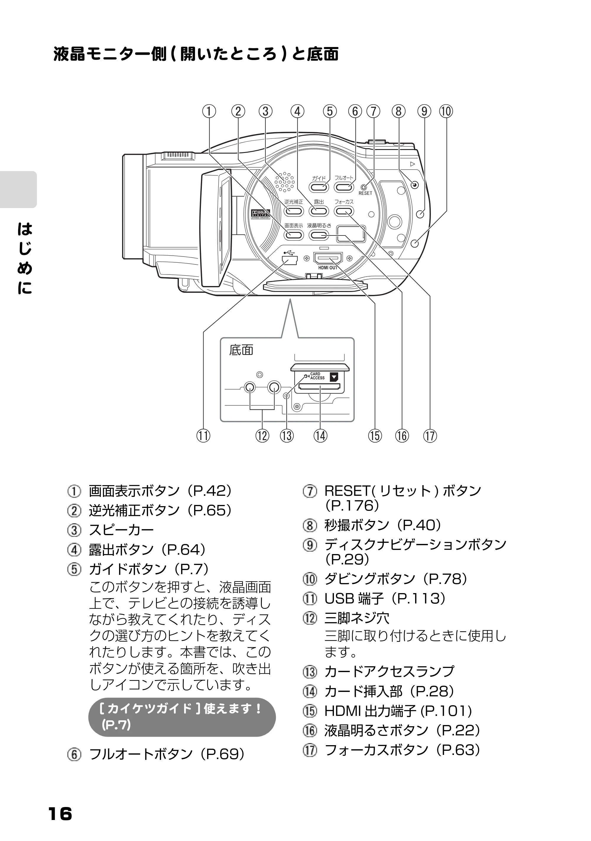 日立 DZ-BD9H 取扱説明書 — 原本ページ — 16ページ