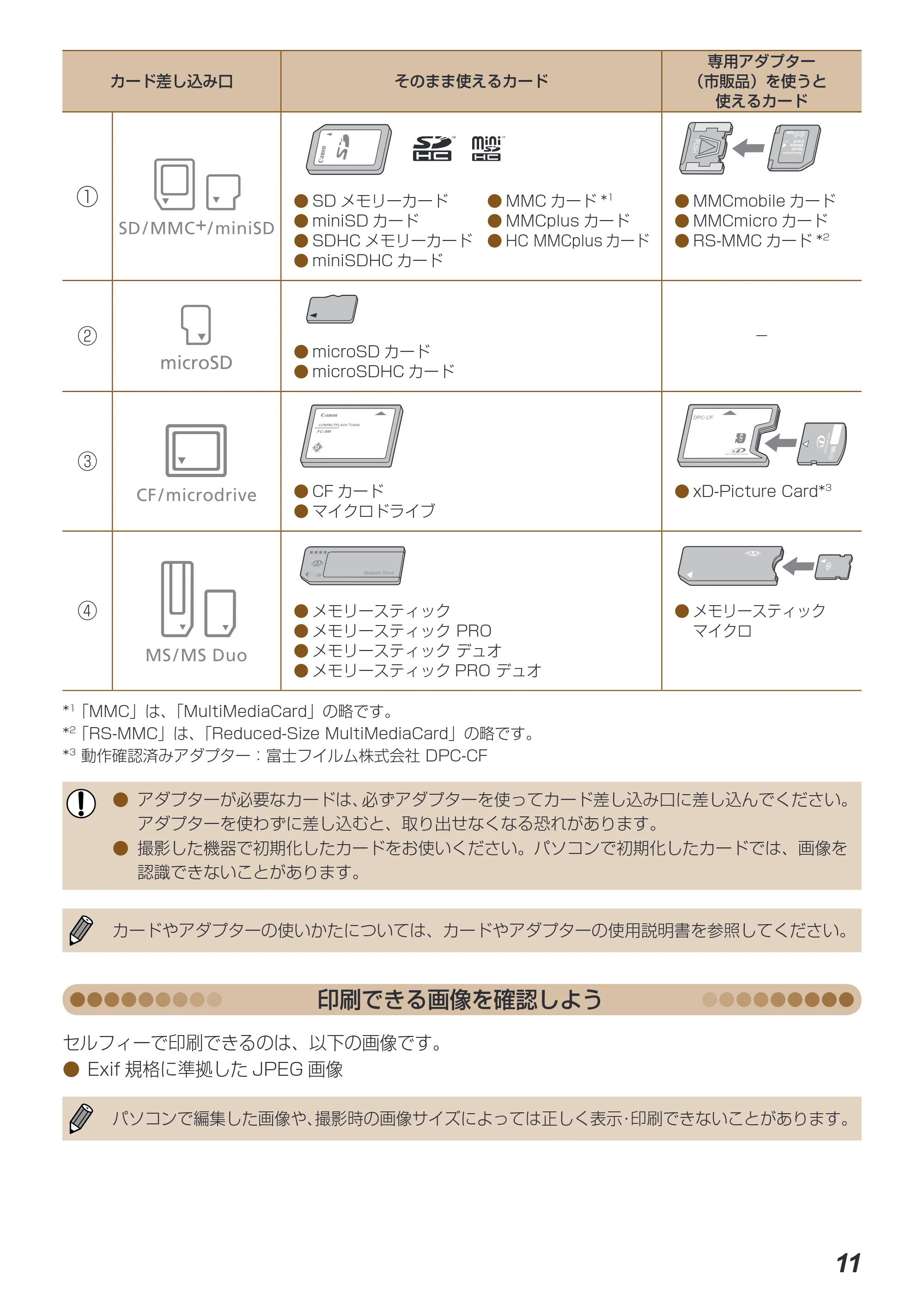 キヤノン SELPHY ES40 プリンターユーザーガイド （PDF形式／7.61Mバイト） — 原本ページ — 11ページ