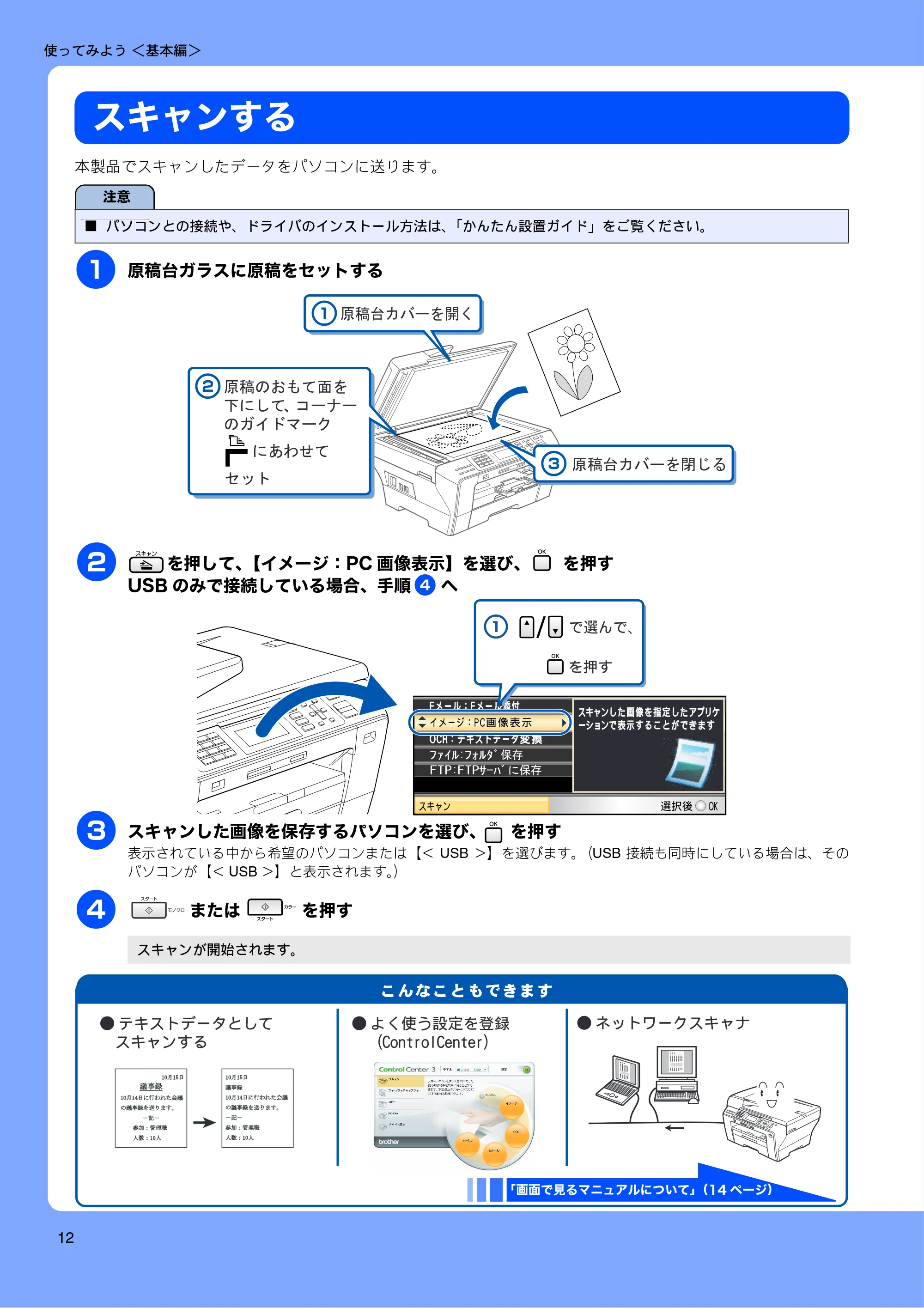 ブラザー MFC-5890CN / MFC-6490CN 取扱説明書（本体） — スキャンする — 原本ページ — 14ページ