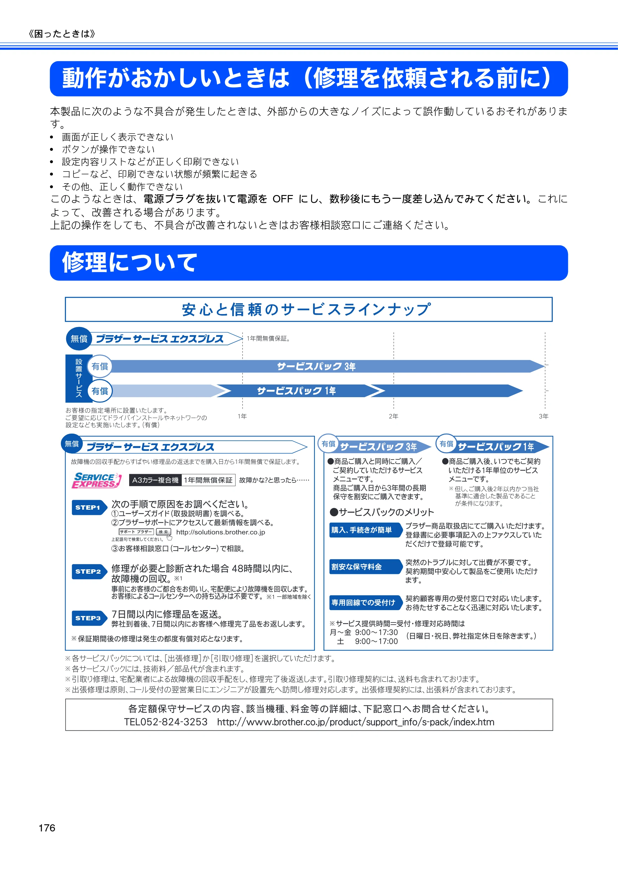 ブラザー MFC-5890CN / MFC-6490CN 取扱説明書（本体） — 動作がおかしいときは（修理を依頼される前に） — 原本ページ — 178ページ