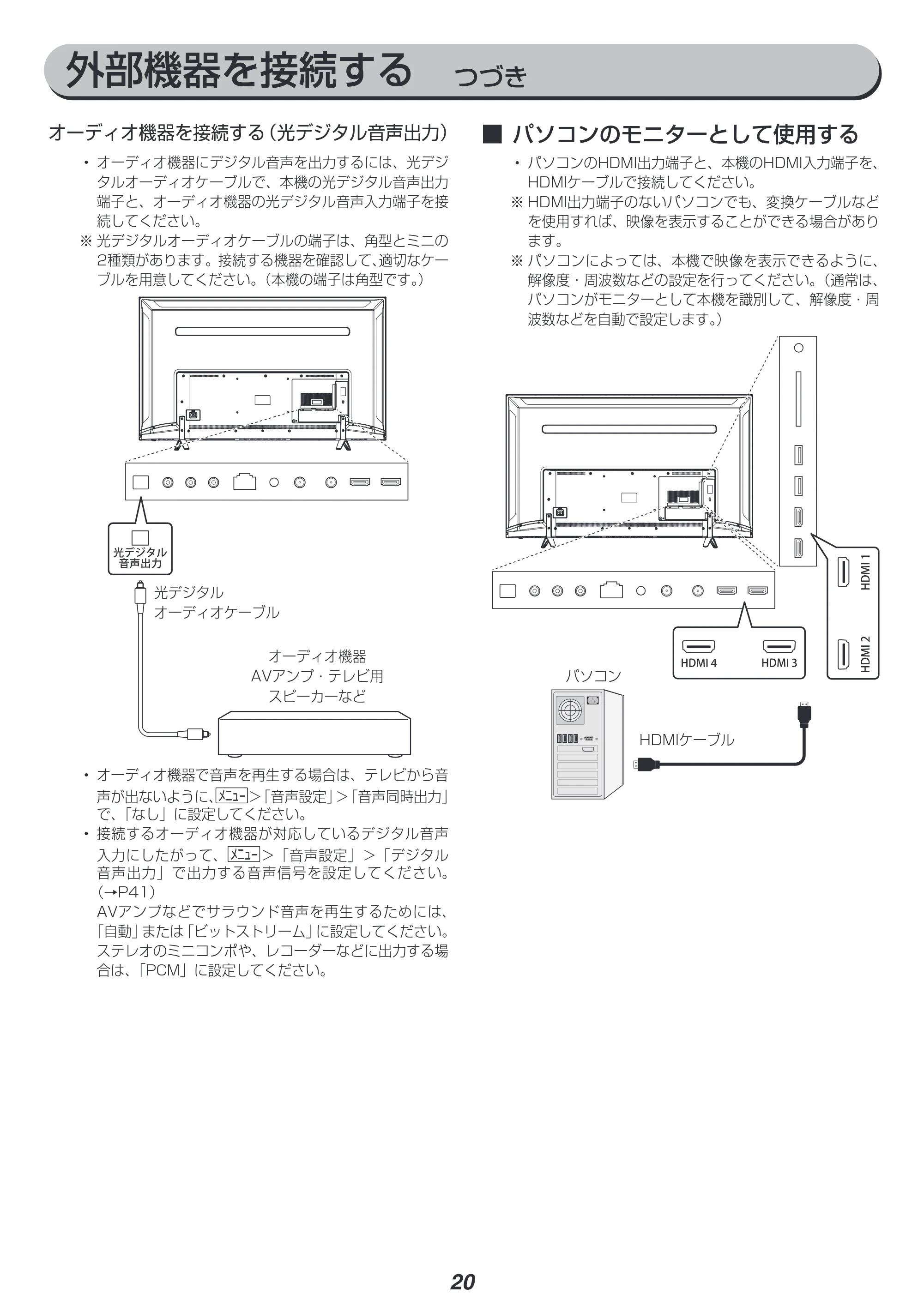 アイリスオーヤマ LT-43A620 取扱説明書 — 原本ページ — 20ページ