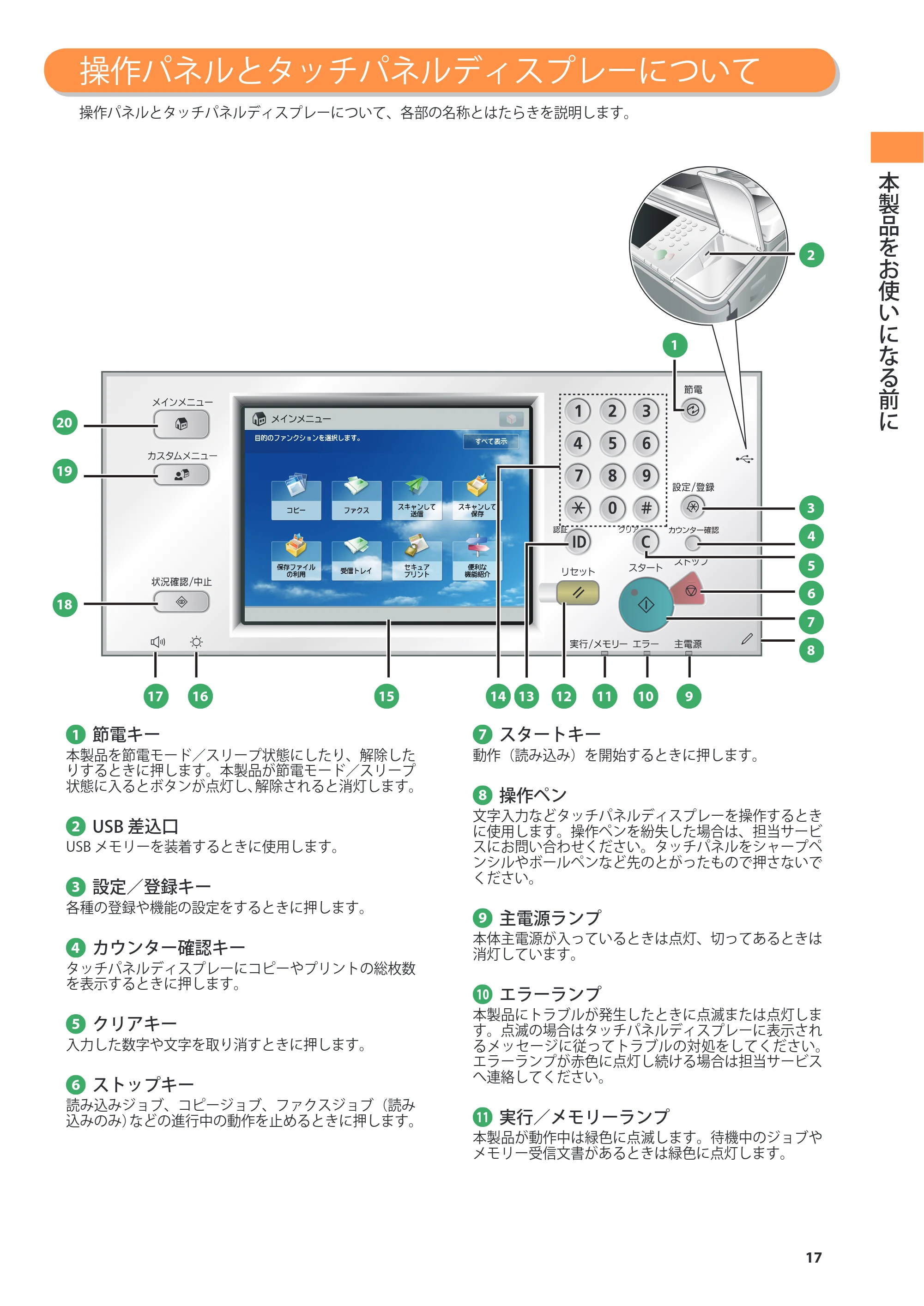 キヤノン imageRUNNER ADVANCE 6275/6265/6265-R/6255 基本操作ガイド 2017年7月12日更新（PDF：42.8MB） — 原本ページ — 17ページ