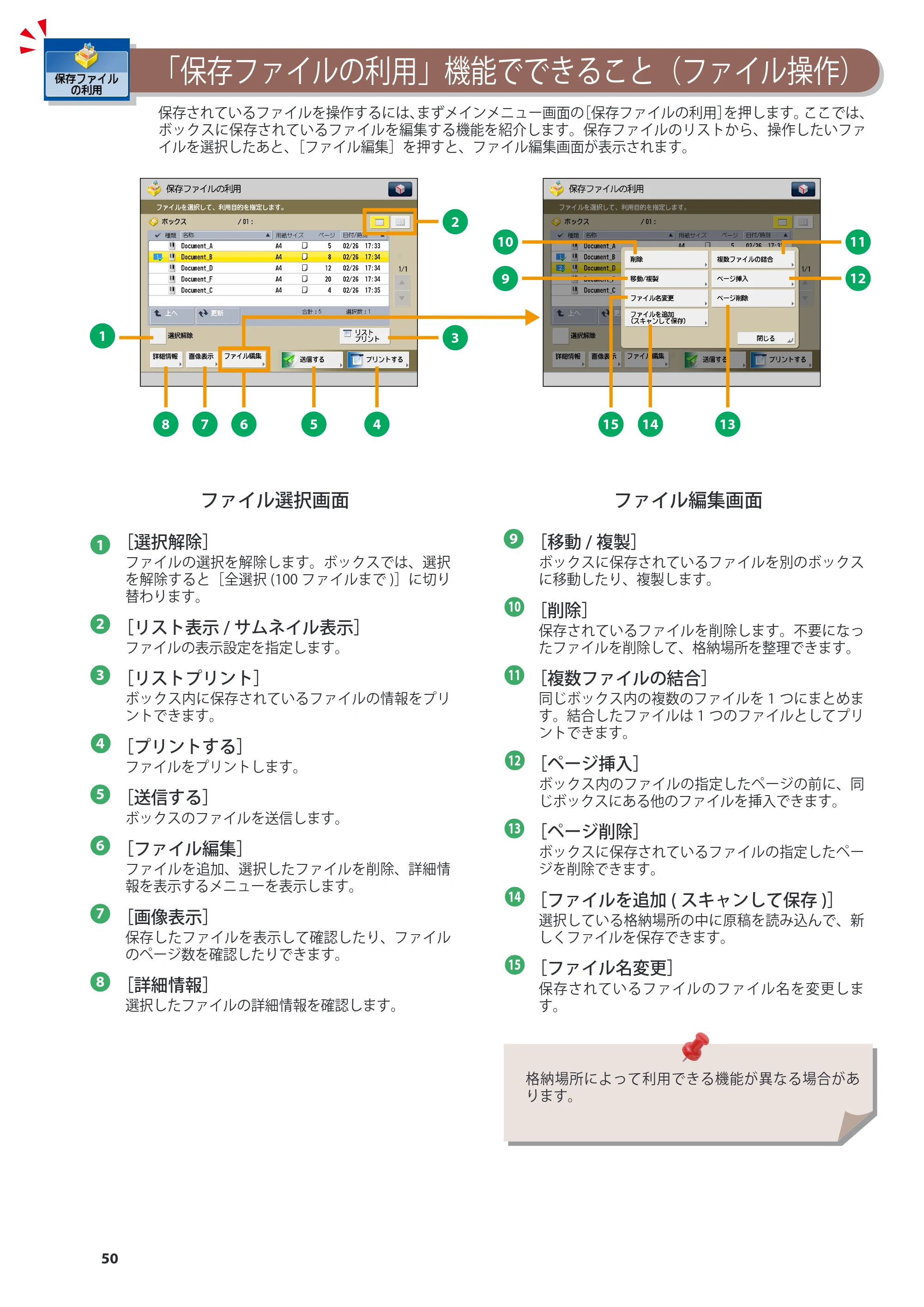 キヤノン imageRUNNER ADVANCE 6275/6265/6265-R/6255 基本操作ガイド 2017年7月12日更新（PDF：42.8MB） — 原本ページ — 50ページ
