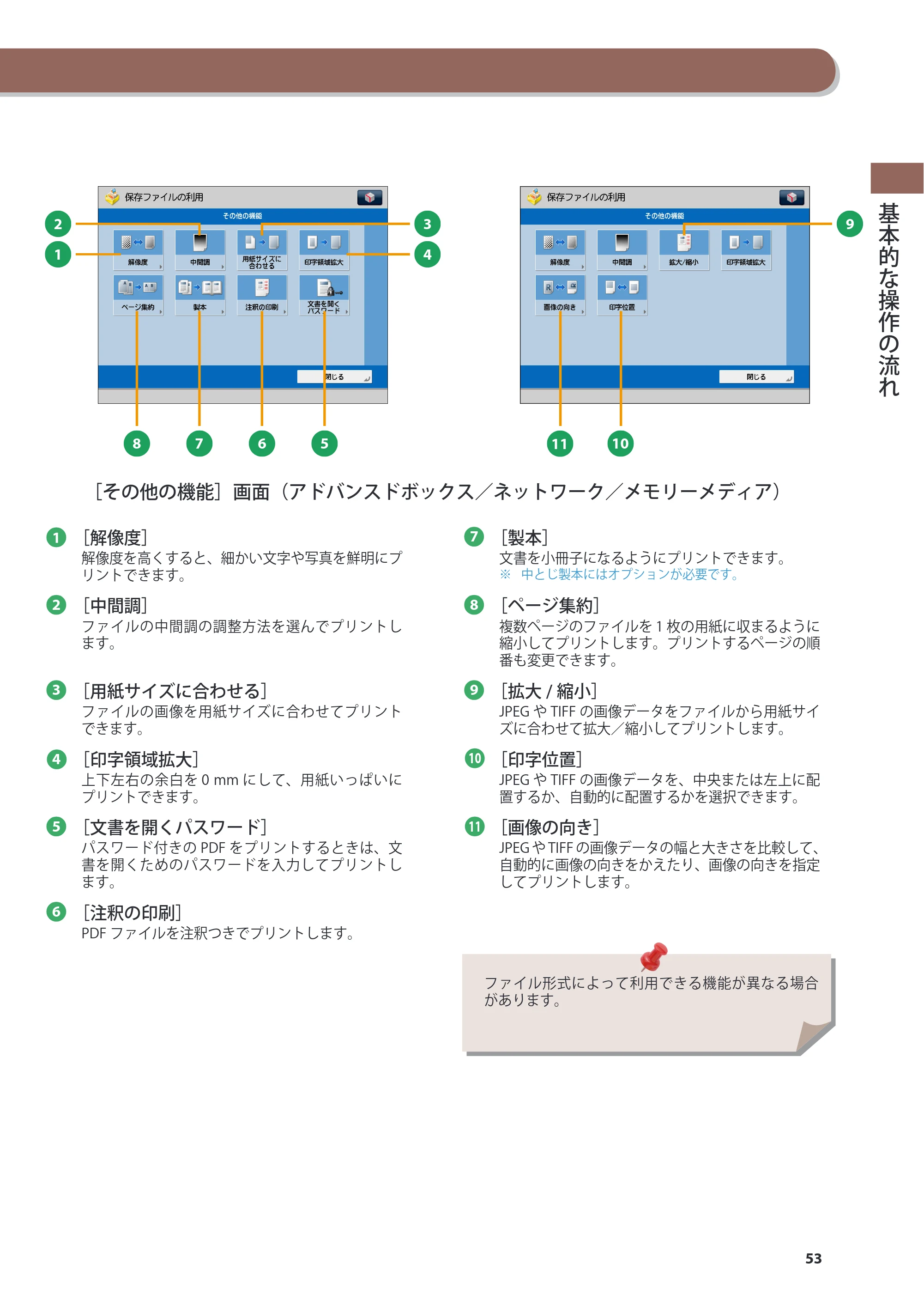 キヤノン imageRUNNER ADVANCE 6275/6265/6265-R/6255 基本操作ガイド 2017年7月12日更新（PDF：42.8MB） — 原本ページ — 53ページ