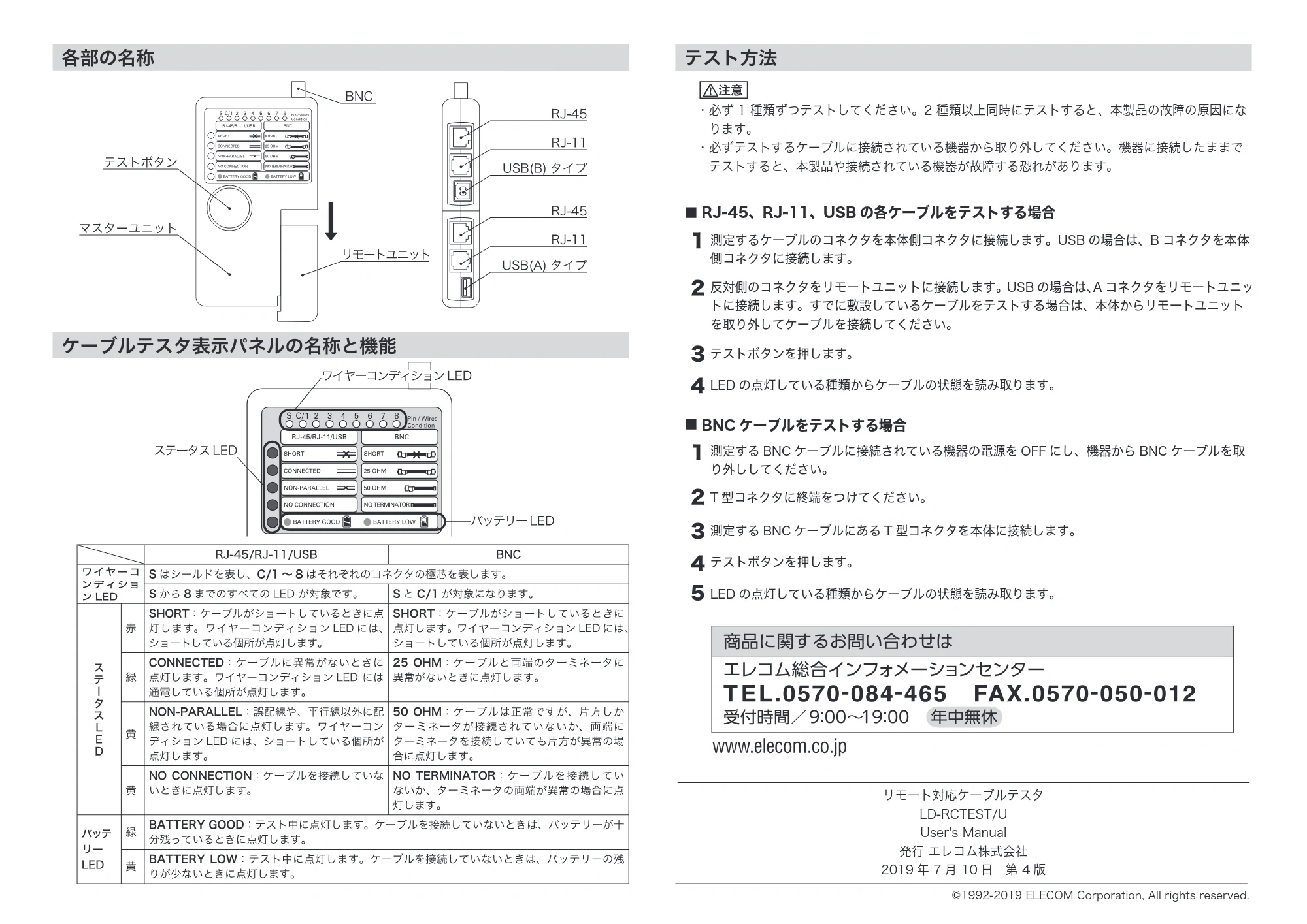 エレコム LD-RCTEST/U 取扱説明書 — 原本ページ — 2ページ
