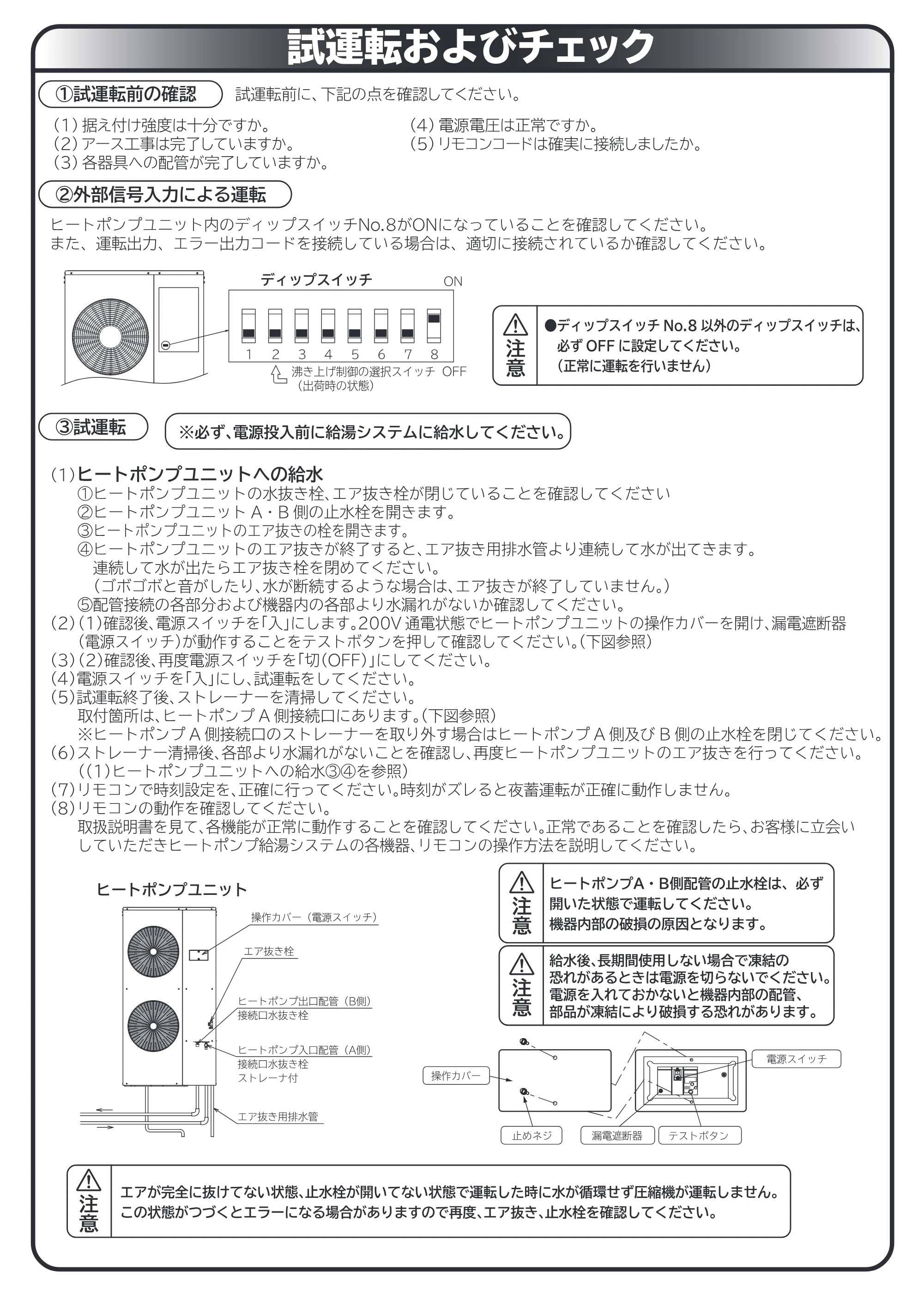 日立 RHK-15AH 取扱説明書 — 試運転およびチェック — 原本ページ — 33ページ