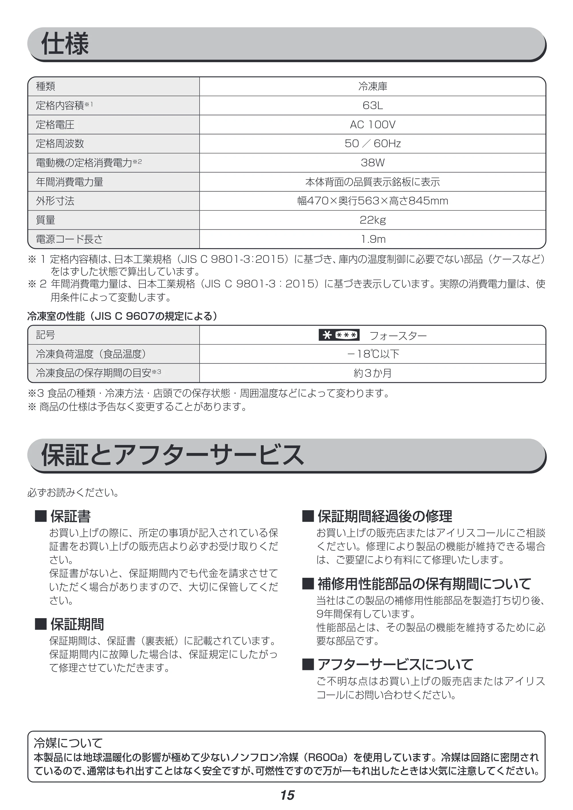 アイリスオーヤマ ICSD-6A 取扱説明書 — 原本ページ — 15ページ