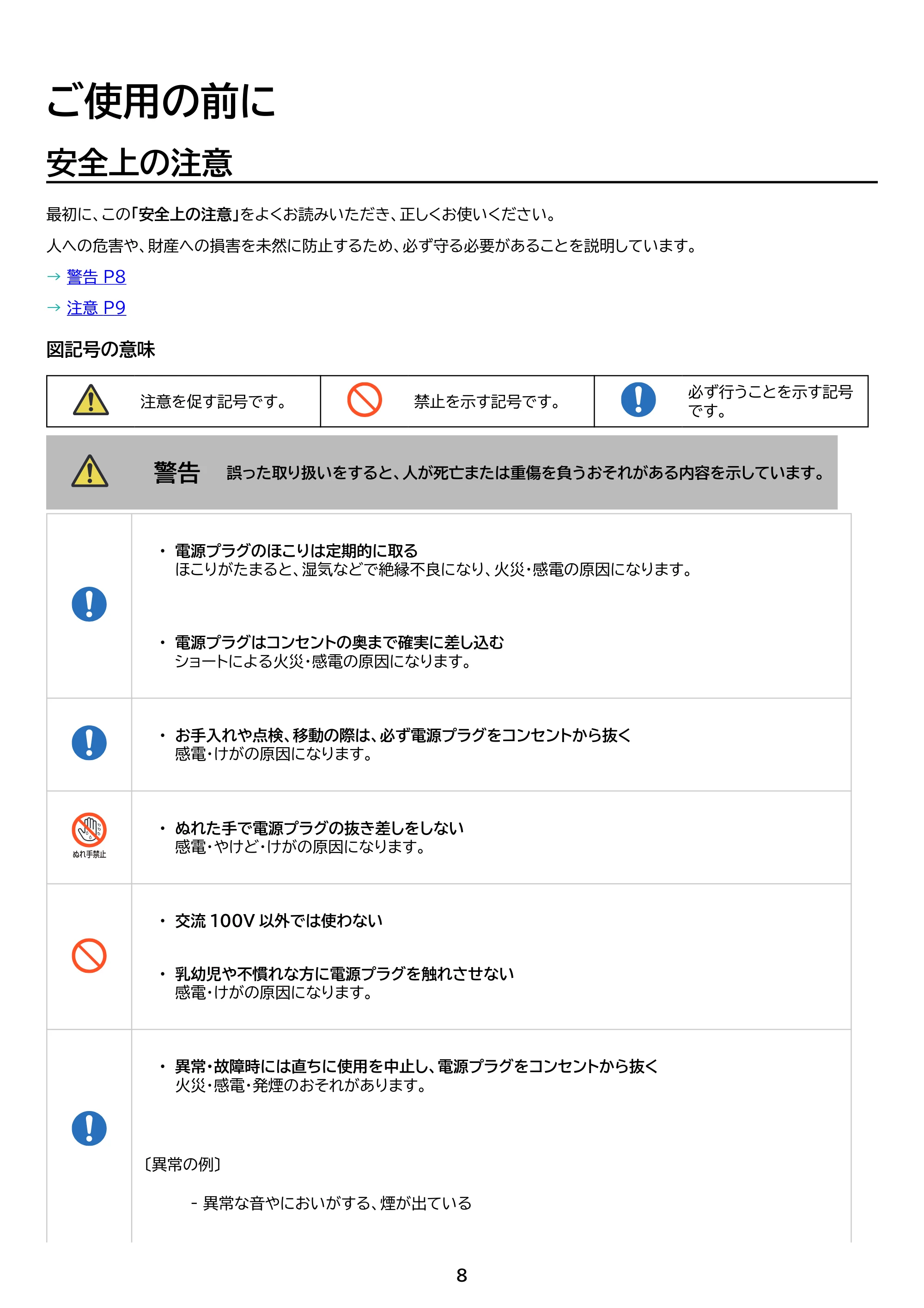 アイリスオーヤマ TD-SM5030CT-BSH 取扱説明書 — 原本ページ — 8ページ