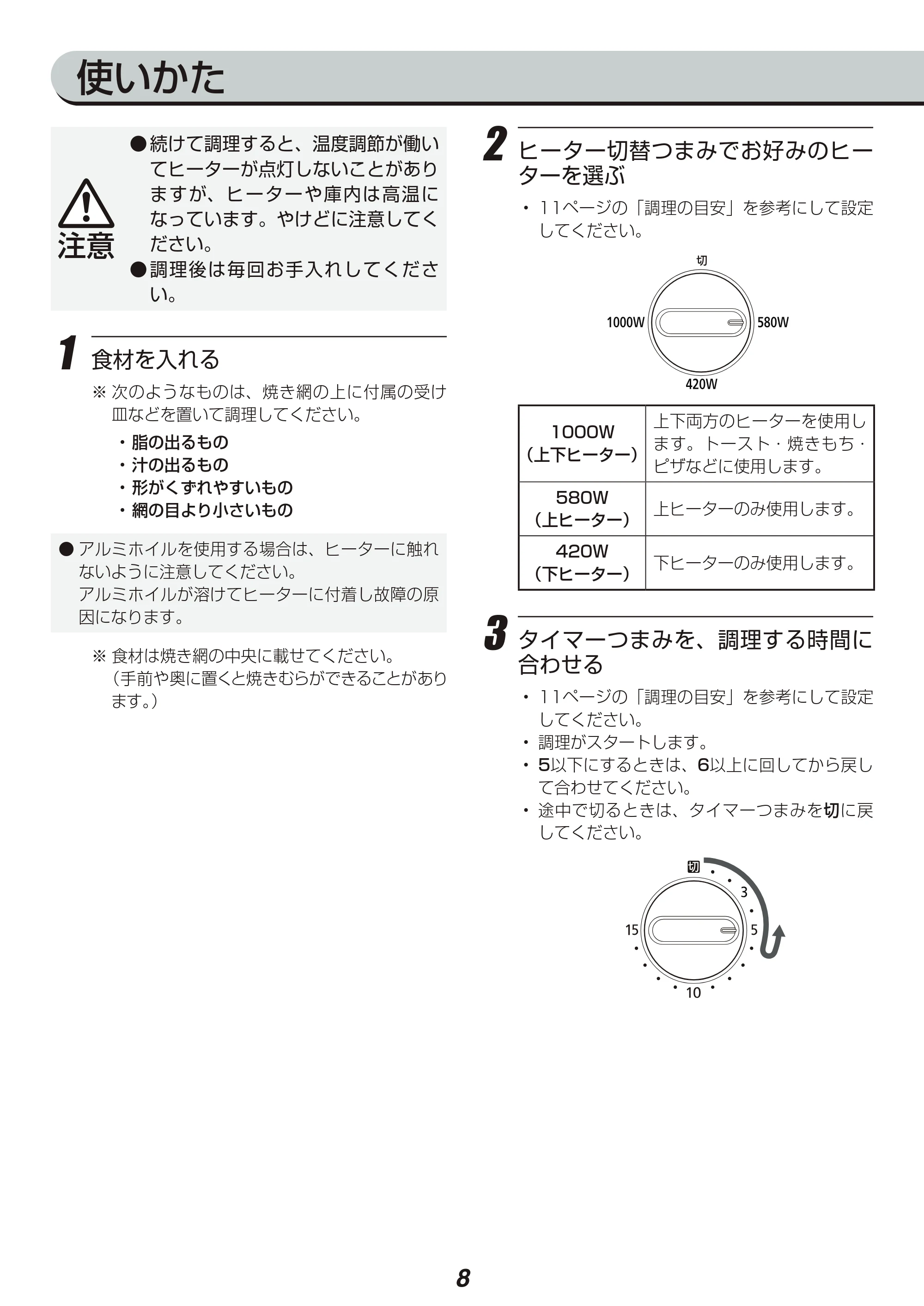 アイリスオーヤマ SOT-011 取扱説明書 — 原本ページ — 8ページ