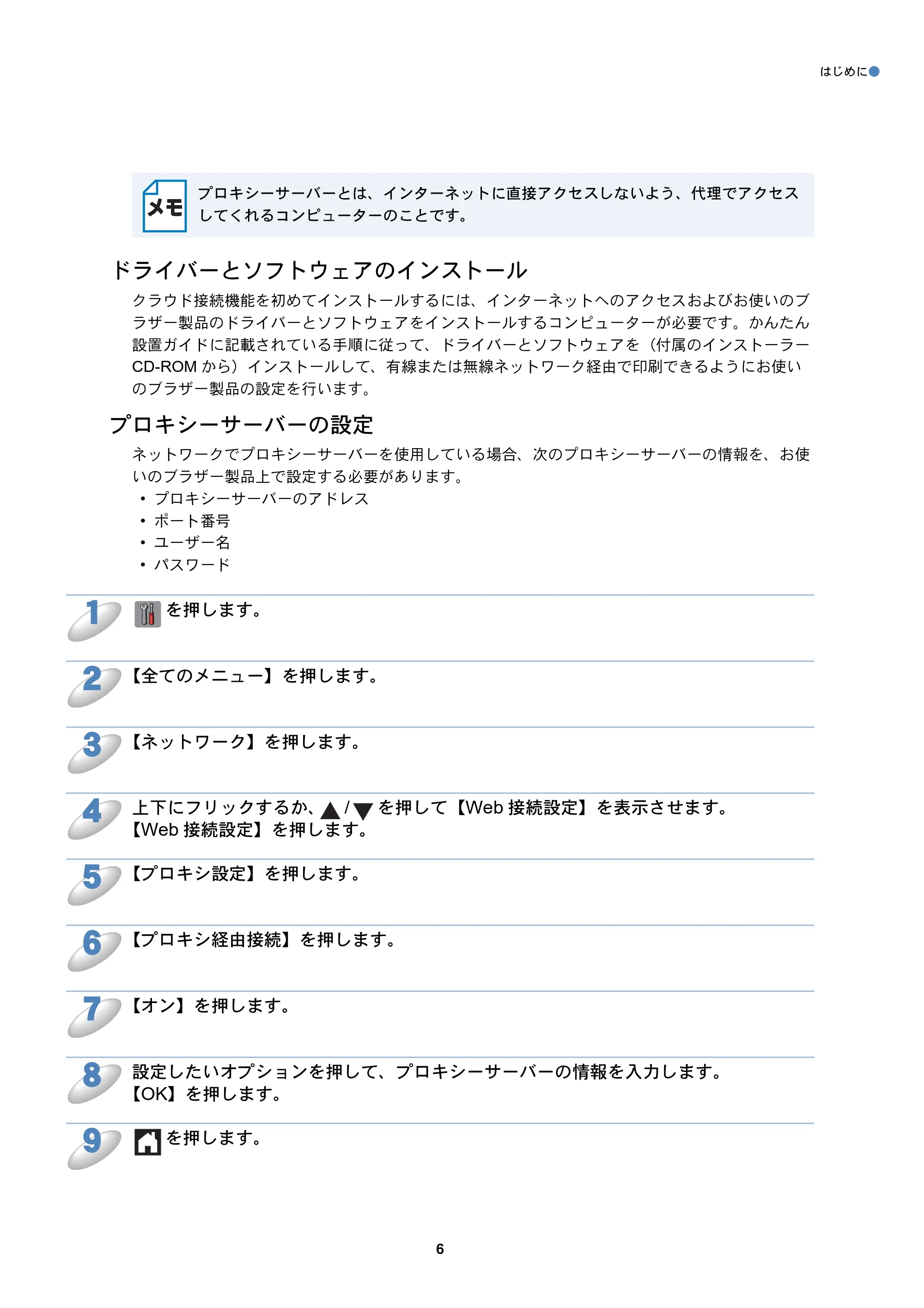 ブラザー DCP-J4210N / DCP-J4215N-B/W / MFC-J4510N クラウド接続ガイド — ドライバーとソフトウェアのインストール — 原本ページ — 7ページ