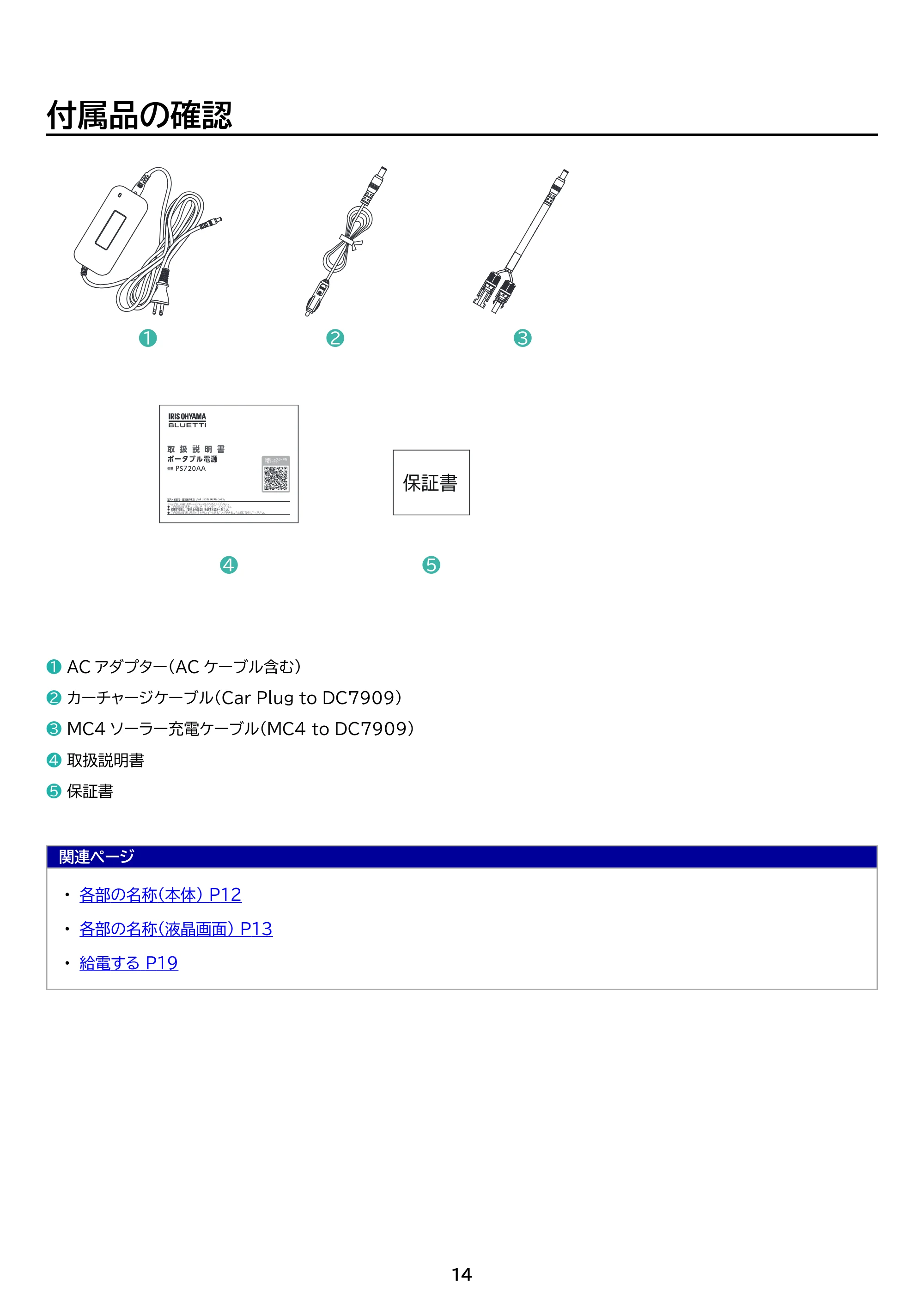 アイリスオーヤマ PS720AA-W 取扱説明書 — 原本ページ — 14ページ
