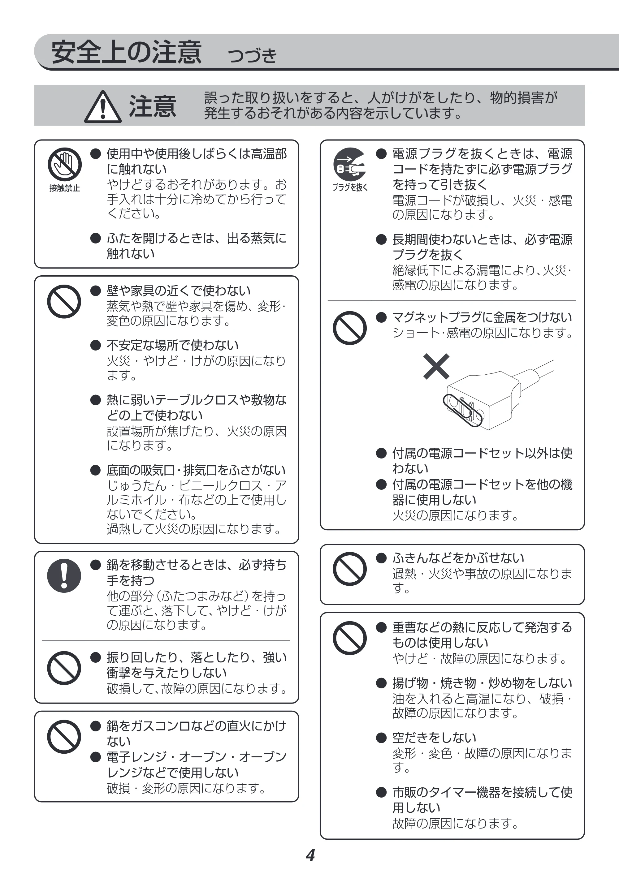 アイリスオーヤマ ICK-M1200 取扱説明書 — 原本ページ — 4ページ