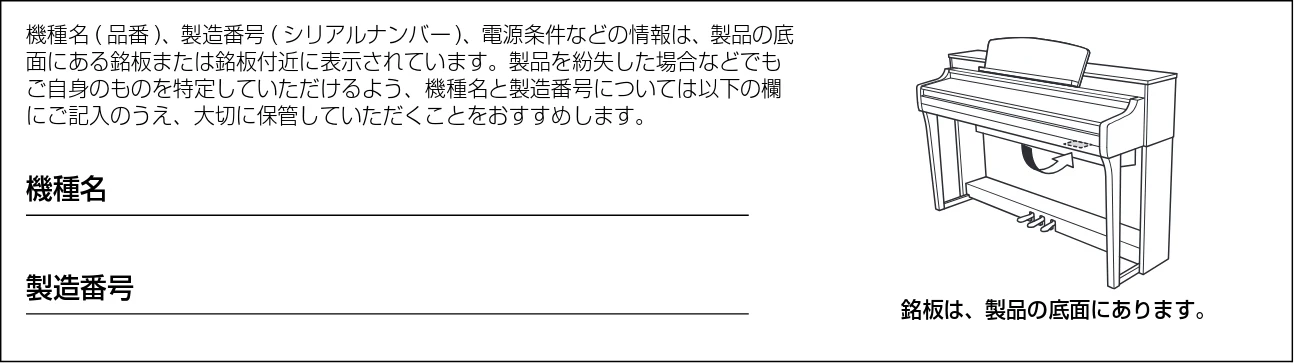 ヤマハ CSP-275 / CSP-255 CSP-275/CSP-255 取扱説明書 — 取扱説明書について — 図版 2-1 — 2ページ