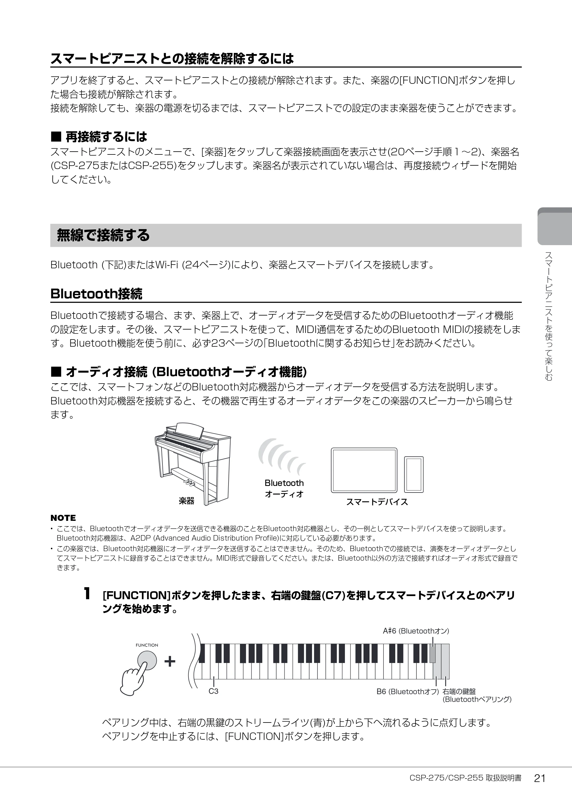 ヤマハ CSP-275 / CSP-255 CSP-275/CSP-255 取扱説明書 — 無線で接続する — 原本ページ — 21ページ